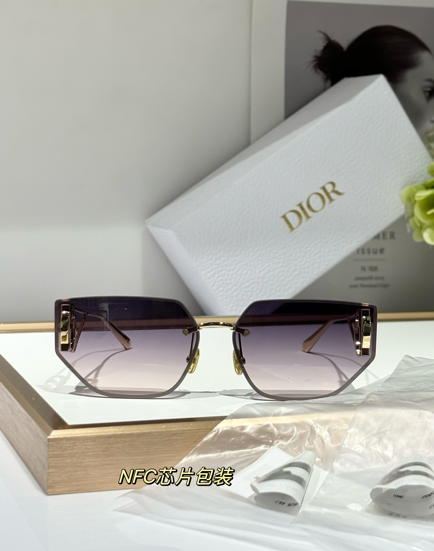 Luxury Geometric Rimless Sunglasses – Premium Designer Eyewear