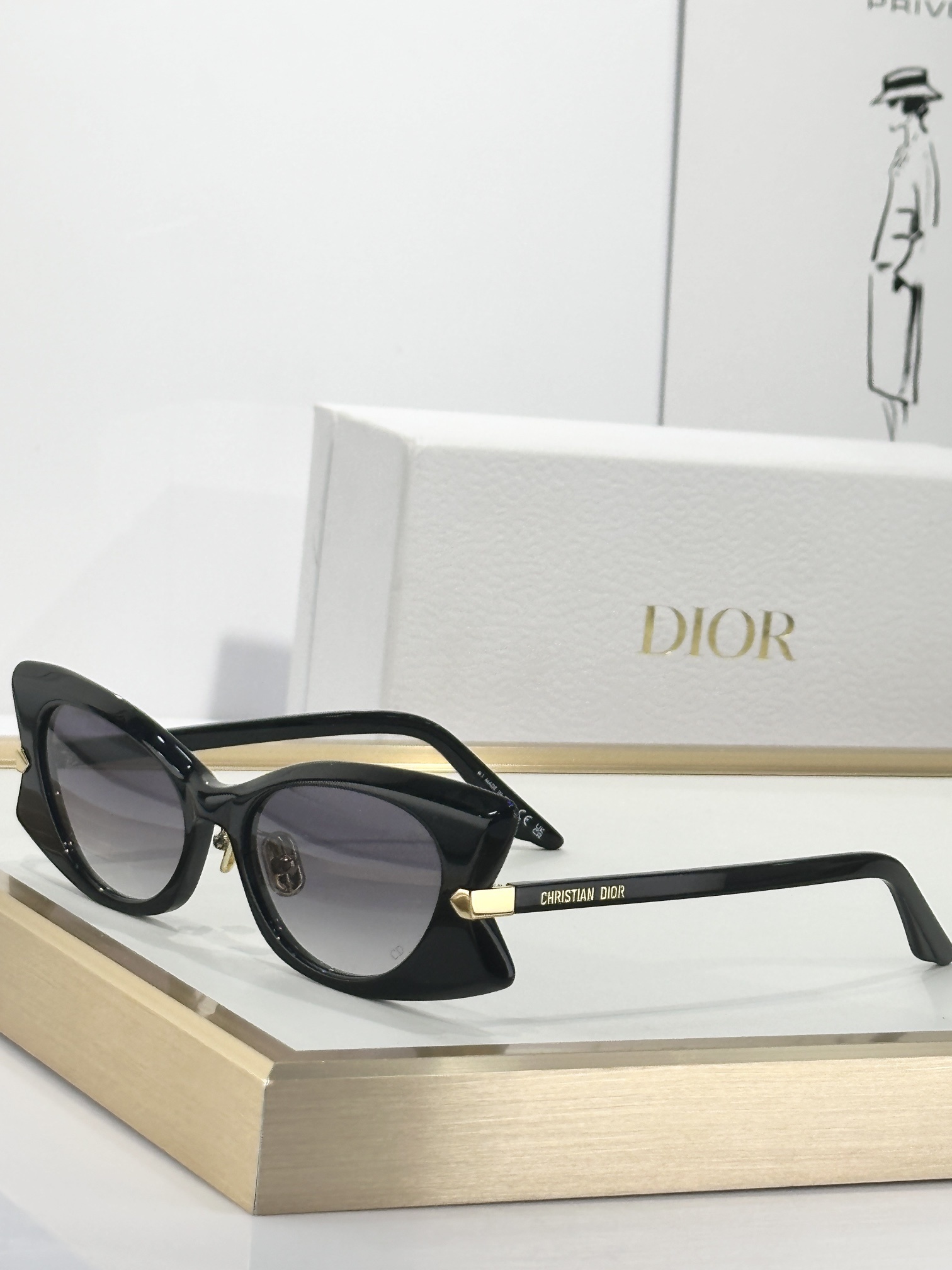 DiorButterfly S2I Black Rectangular Sunglasses for Women