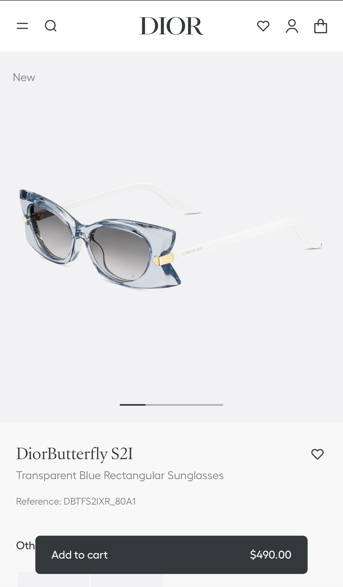 Dior Blue Butterfly Sunglasses – Dior Butterfly S2I Transparent Blue