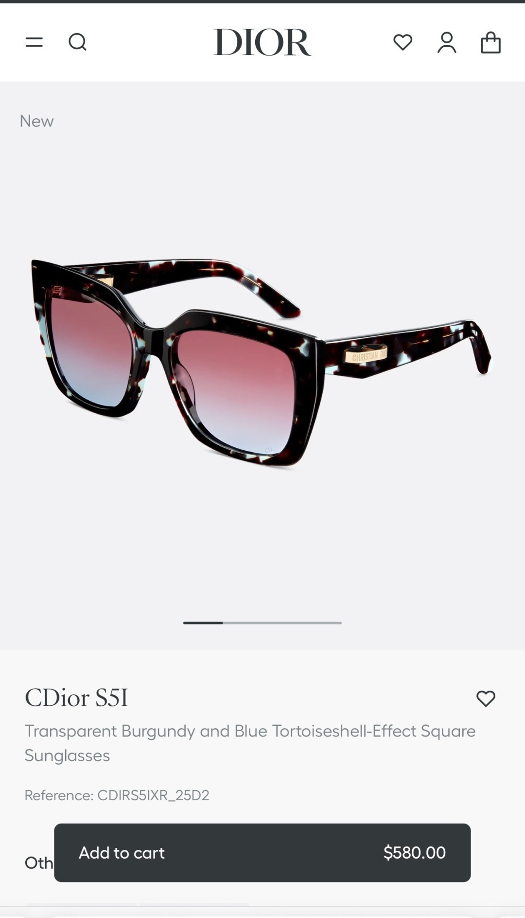 Dior Tortoiseshell Square Sunglasses – Dior Burgundy Blue