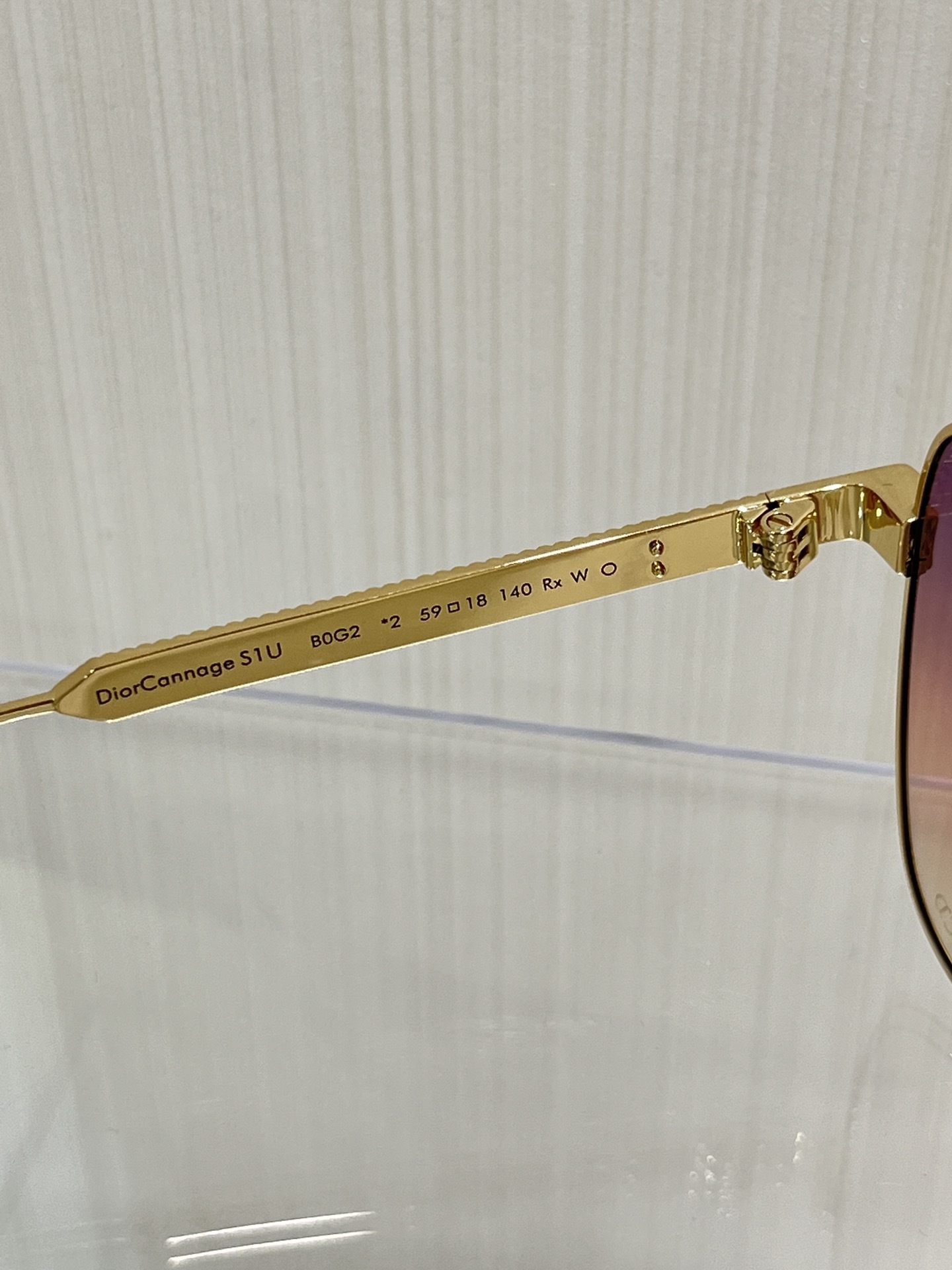 Dior Square Sunglasses – Gold Frame with Purple Gradient Lenses