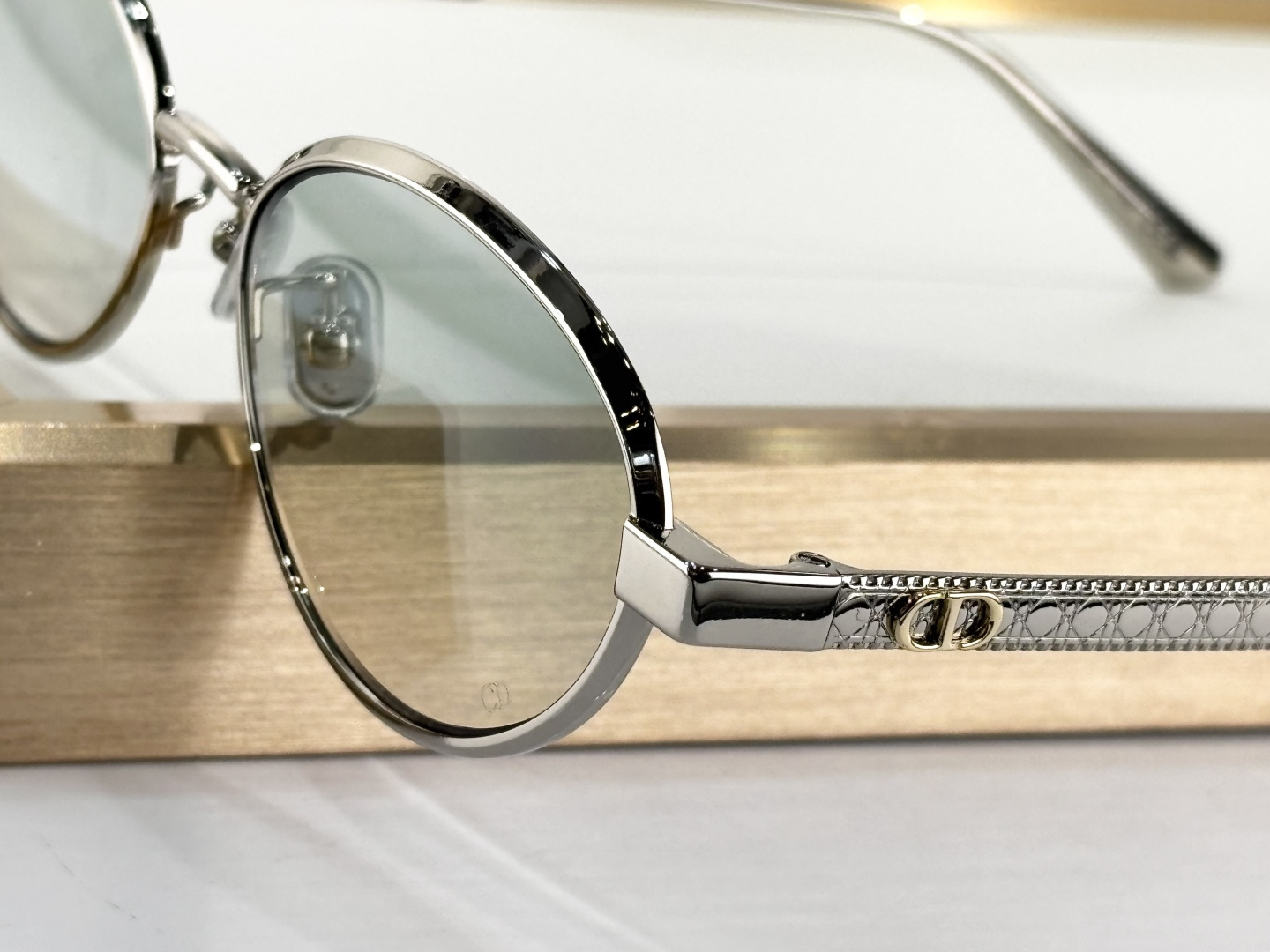 Dior Luxury Oval Metal Sunglasses – Silver & Mint Green