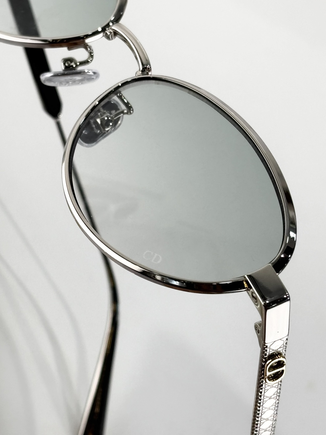 Dior Luxury Oval Metal Sunglasses – Silver & Mint Green