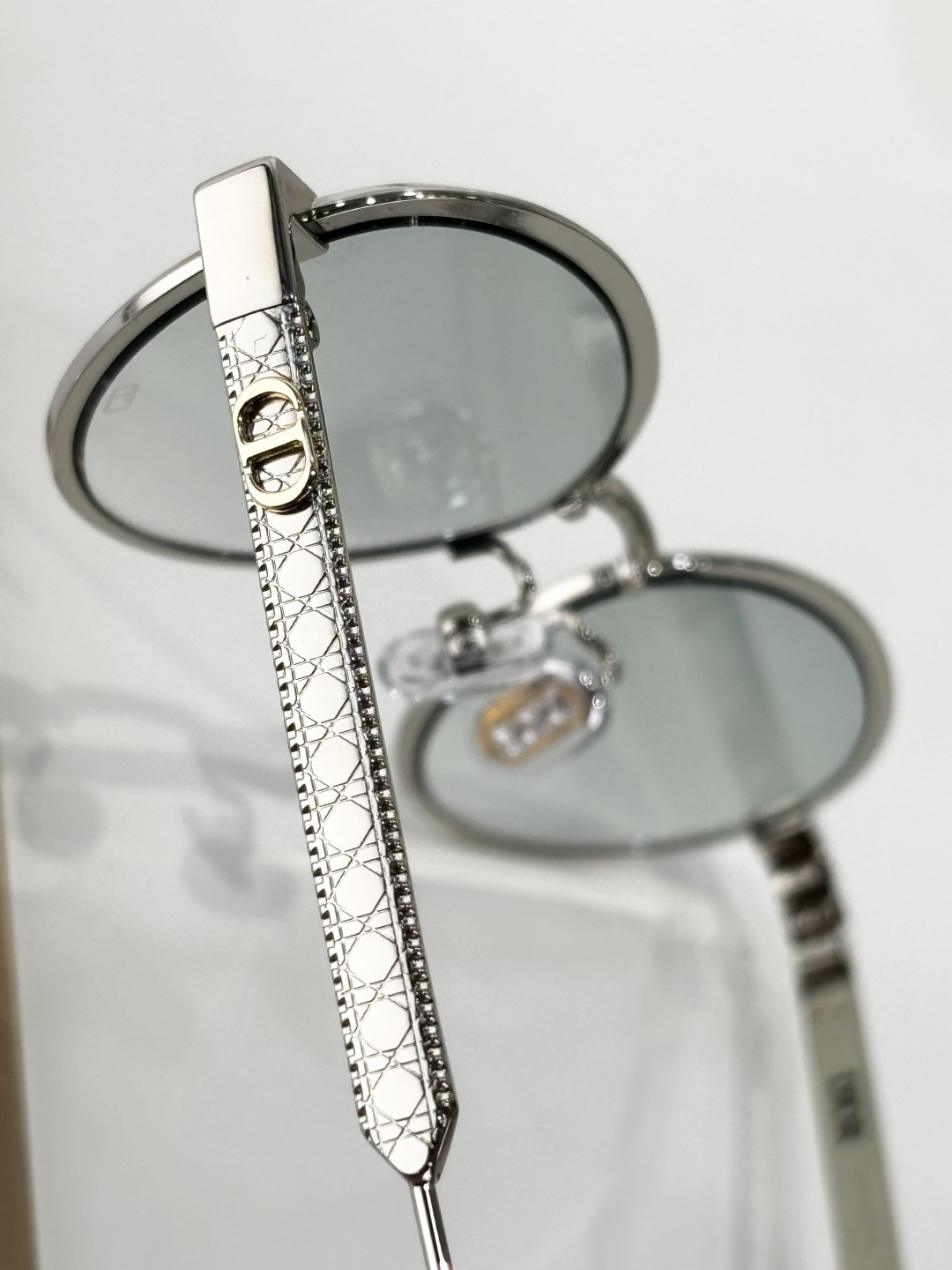 Dior Luxury Oval Metal Sunglasses – Silver & Mint Green