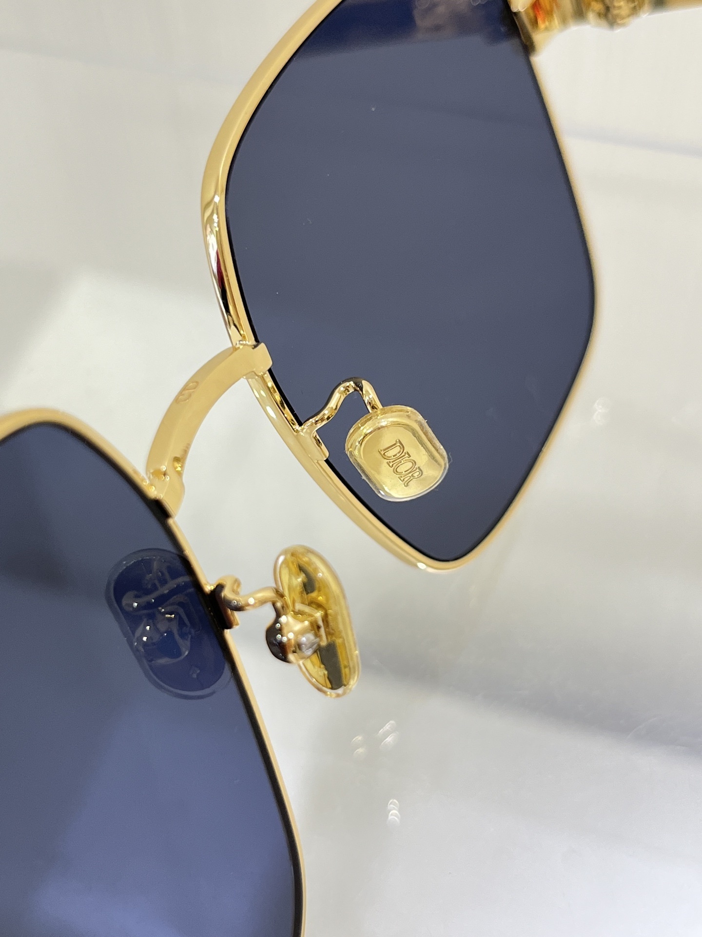 Dior DiorCannage S1U Square Sunglasses – Blue Lenses & Gold Frame