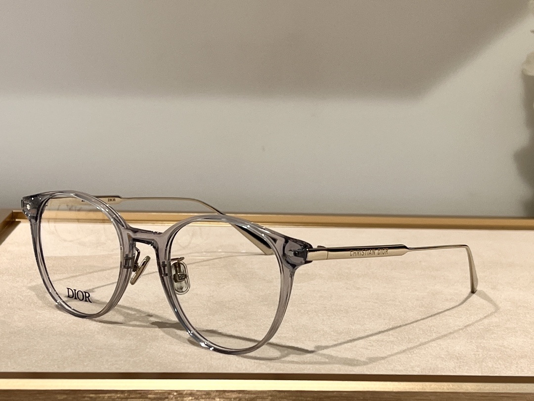 Dior Gray Round Eyeglasses – Dior Transparent Gray Round Eyeglasses