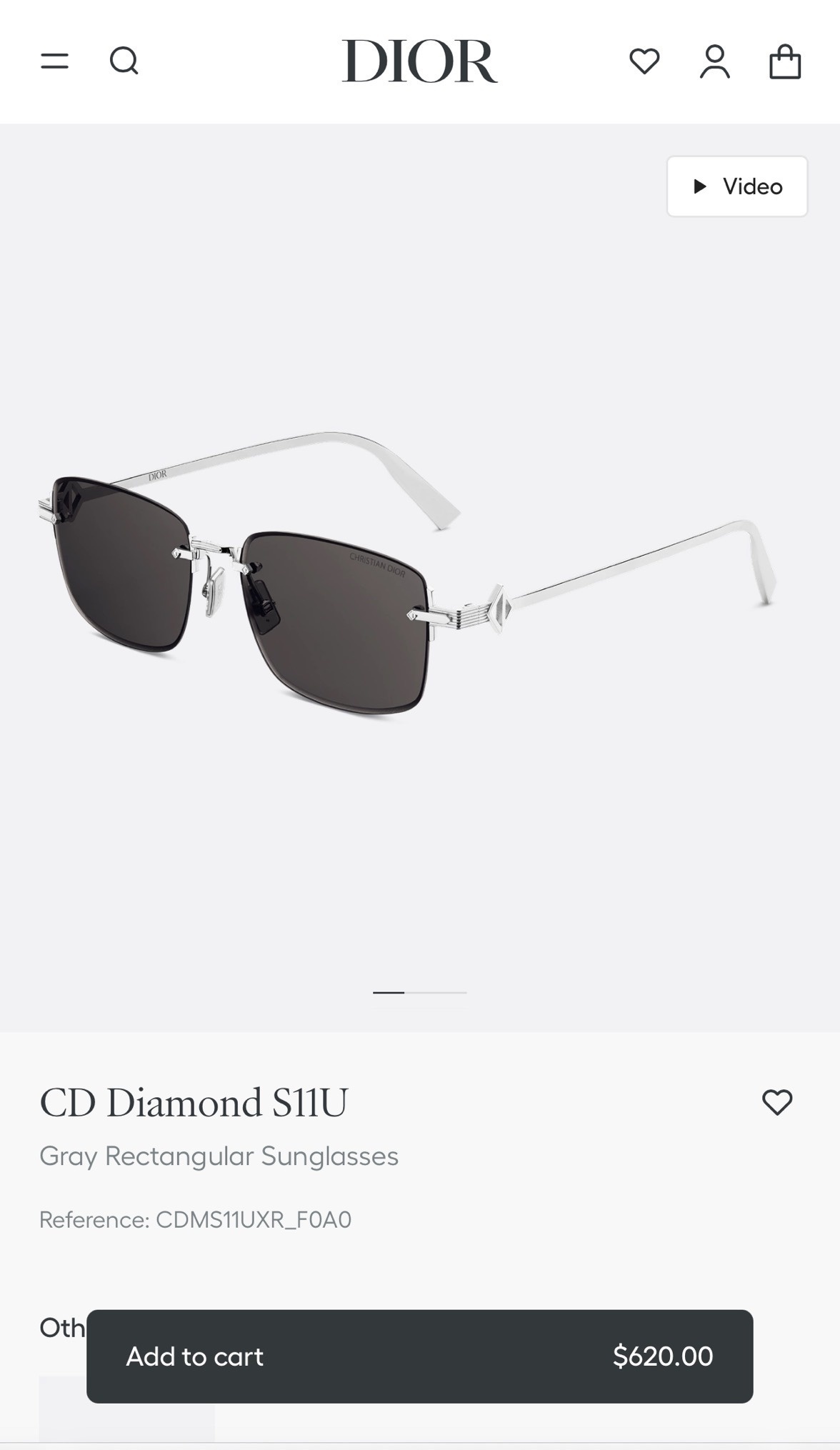 Dior Gray Rectangular Sunglasses cd – Dior Gray Rectangular CD Diamond