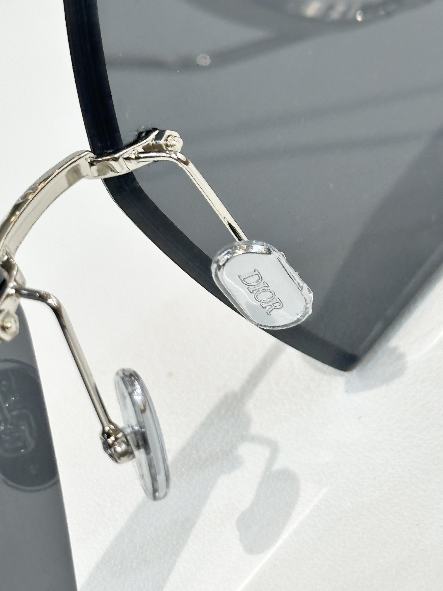 Luxury Oversized Square Rimless Sunglasses with Iconic CD Logo