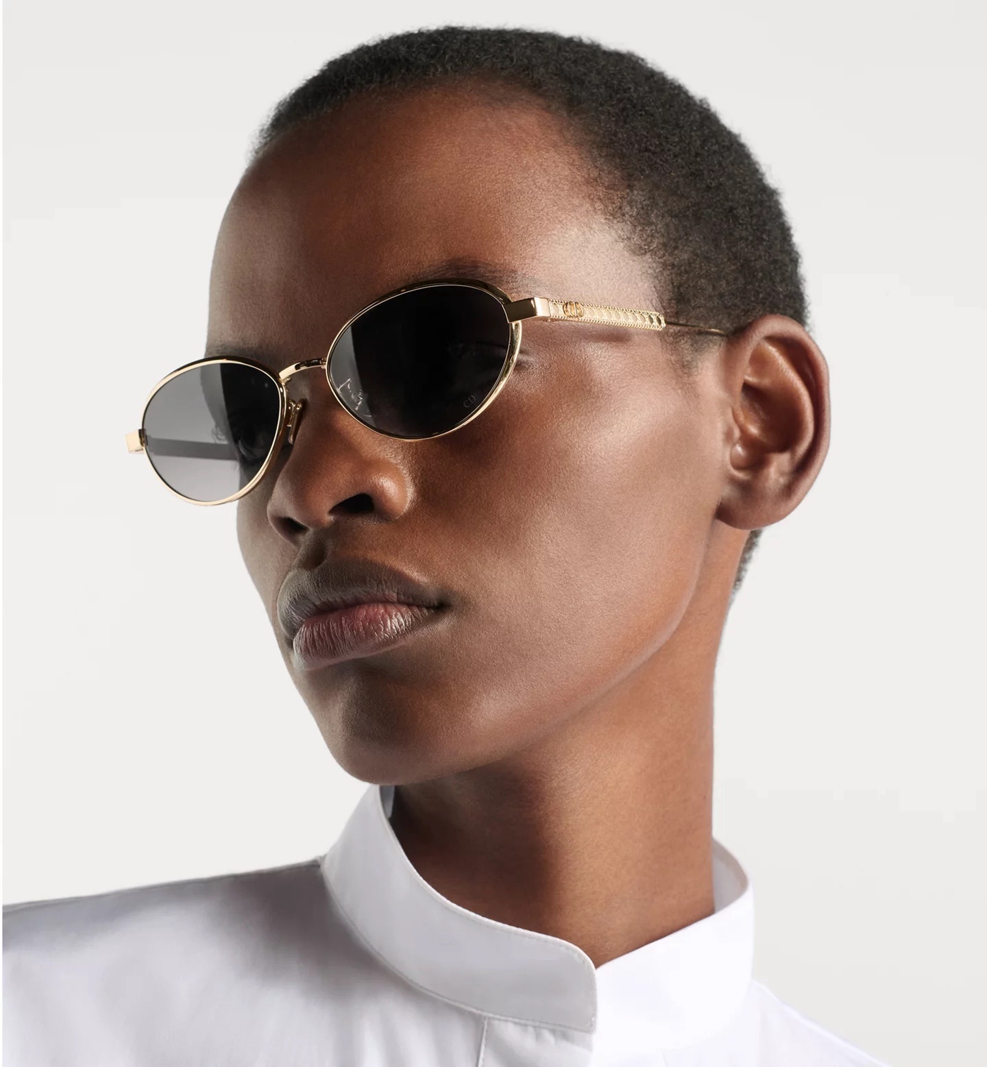 DiorCannage R1U Gradient Pink Oval Sunglasses – Gold Metal Frame