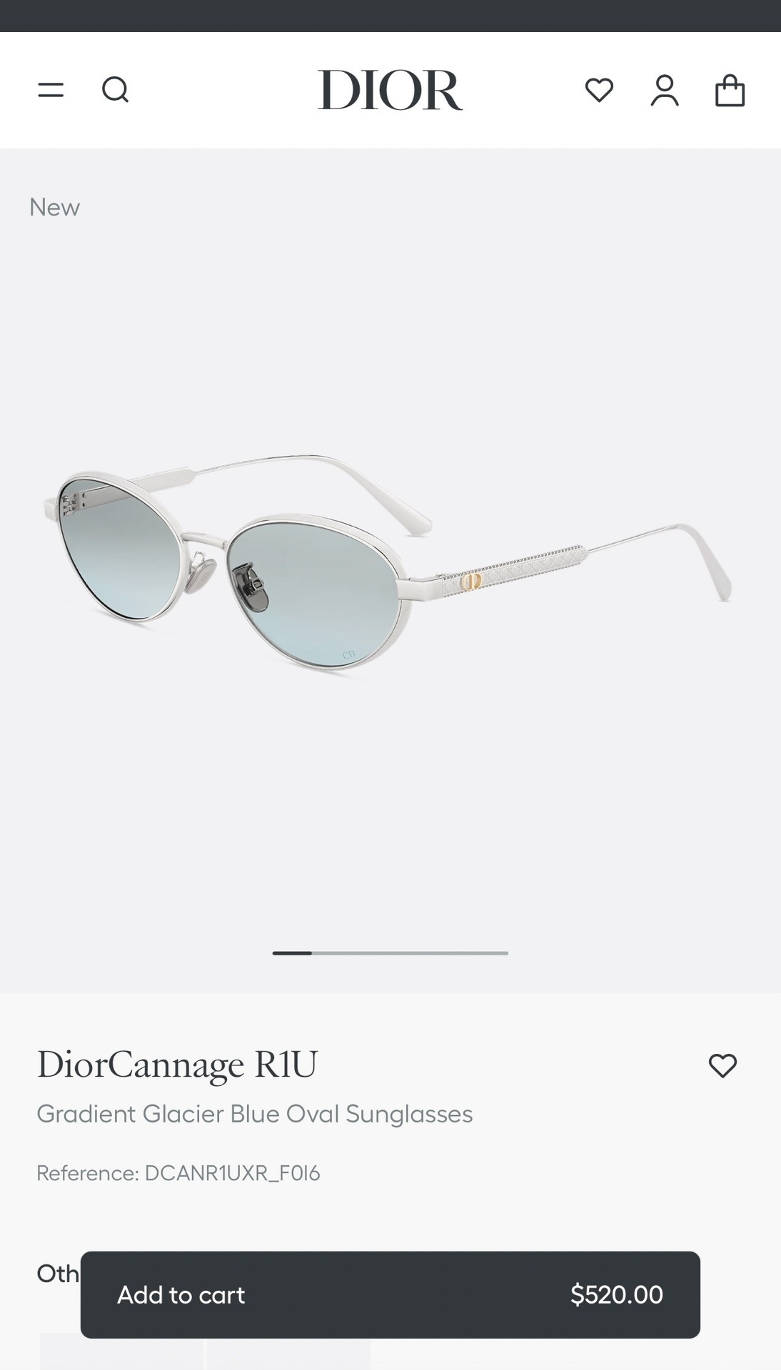 DiorCannage R1U Gradient Pink Oval Sunglasses – Gold Metal Frame