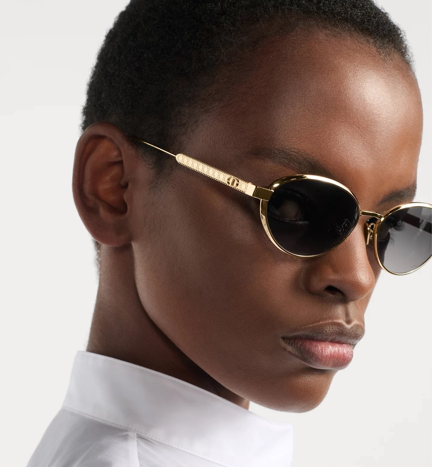 DiorCannage R1U Gradient Pink Oval Sunglasses – Gold Metal Frame