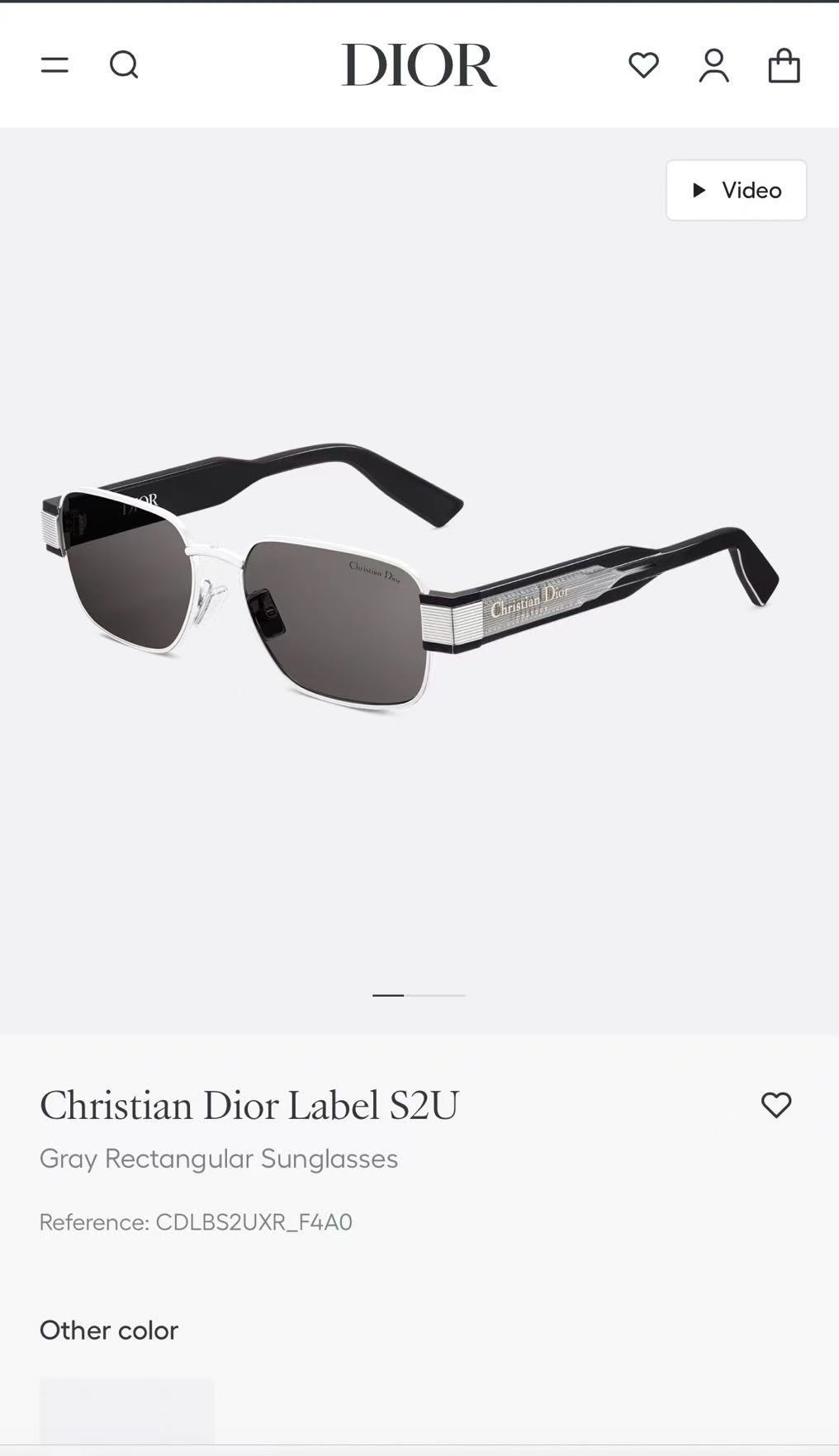label Dior Gray Rectangular Sunglasses – Dior Gray Rectangular