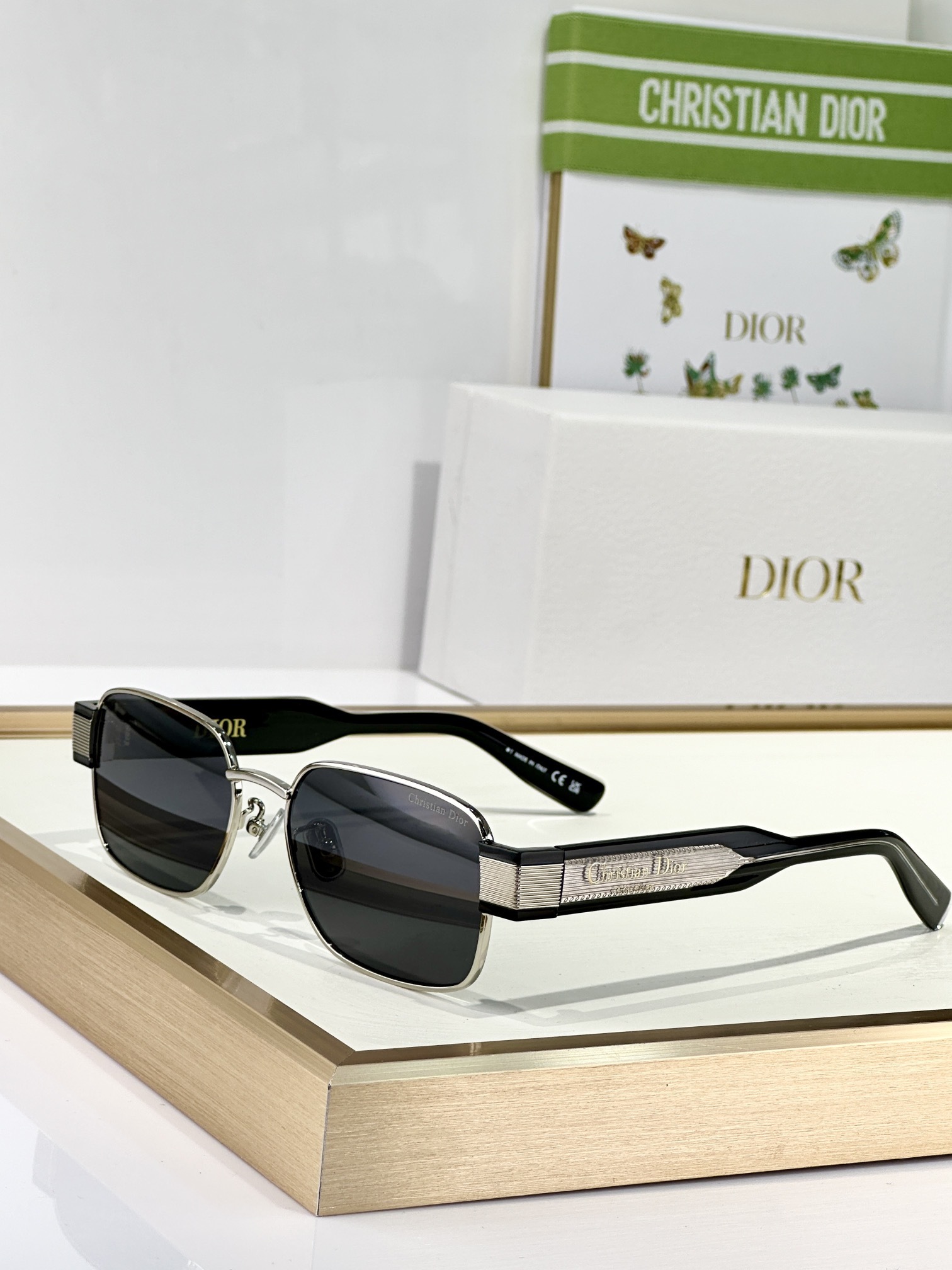 Christian Dior Label S2U Gray Rectangular Sunglasses