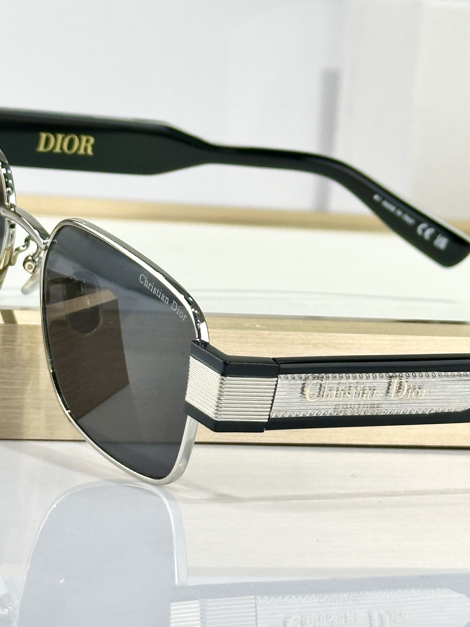 Christian Dior Label S2U Gray Rectangular Sunglasses