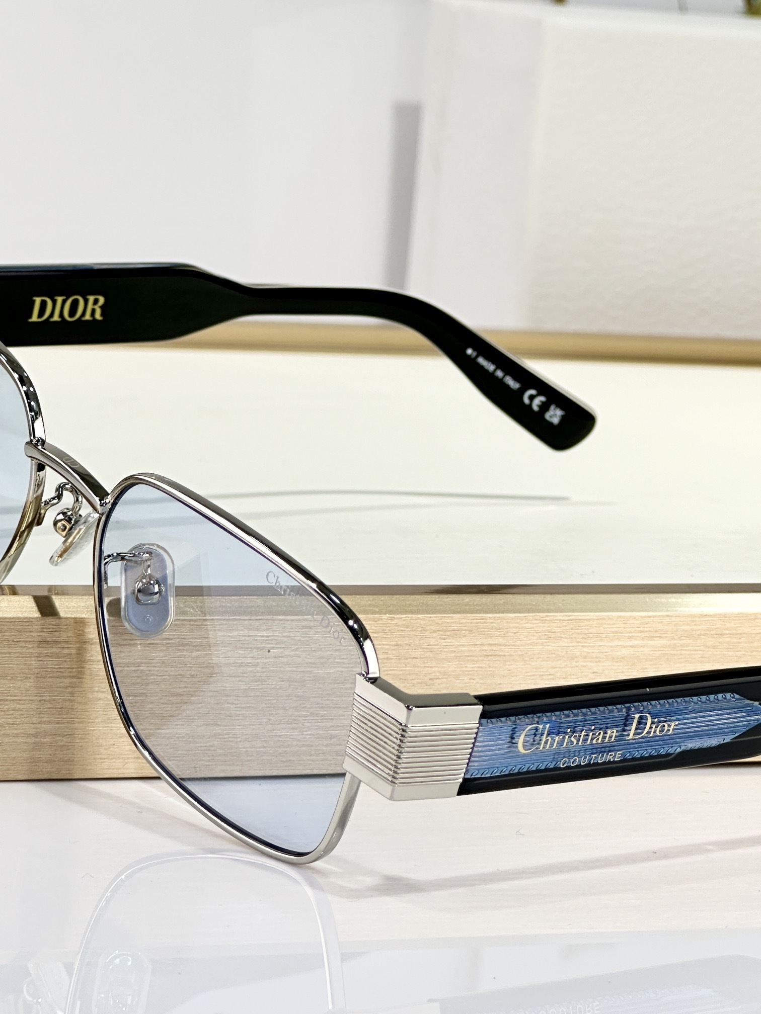 Christian Dior Label S2U Blue Rectangular Sunglasses