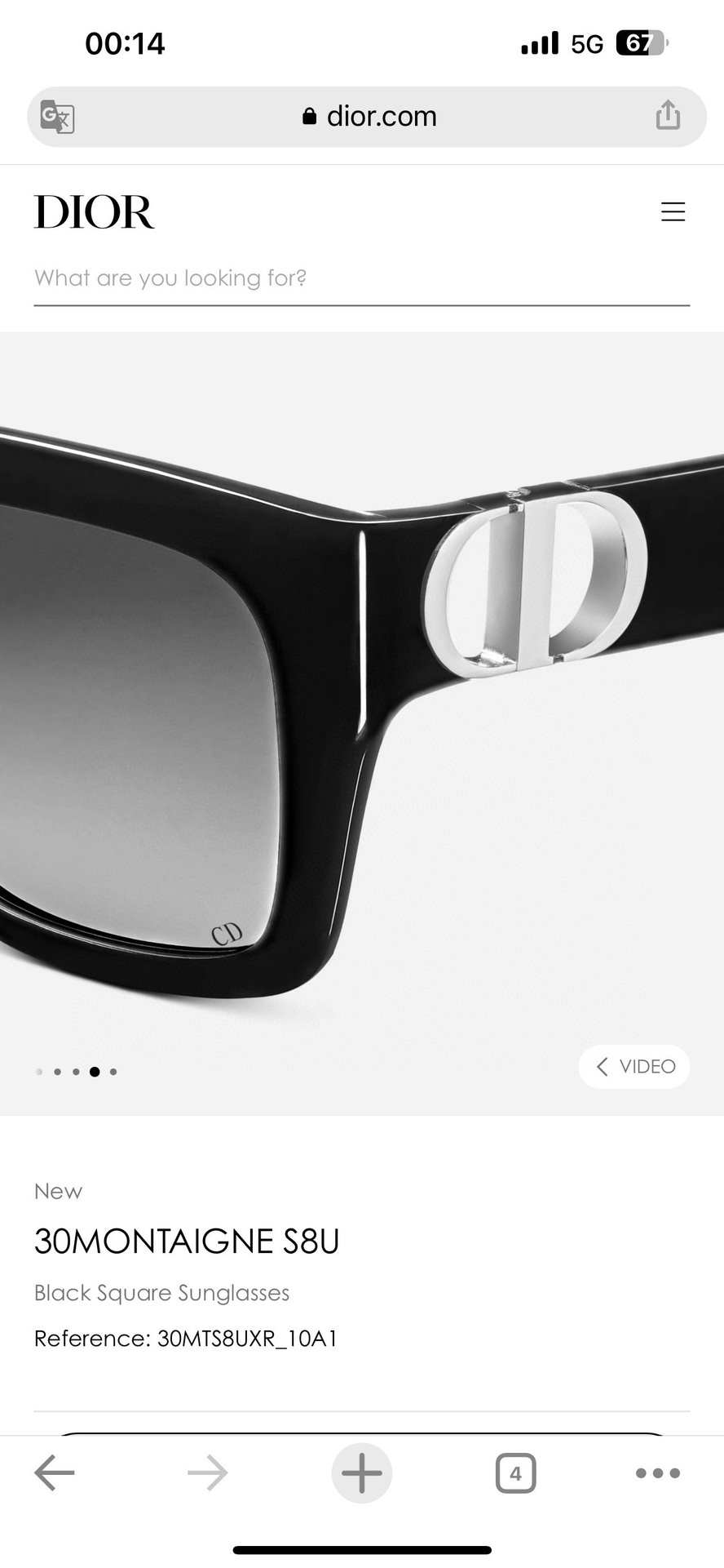 Dior 30Montaigne S8U Black Square Sunglasses – Luxury Eyewear