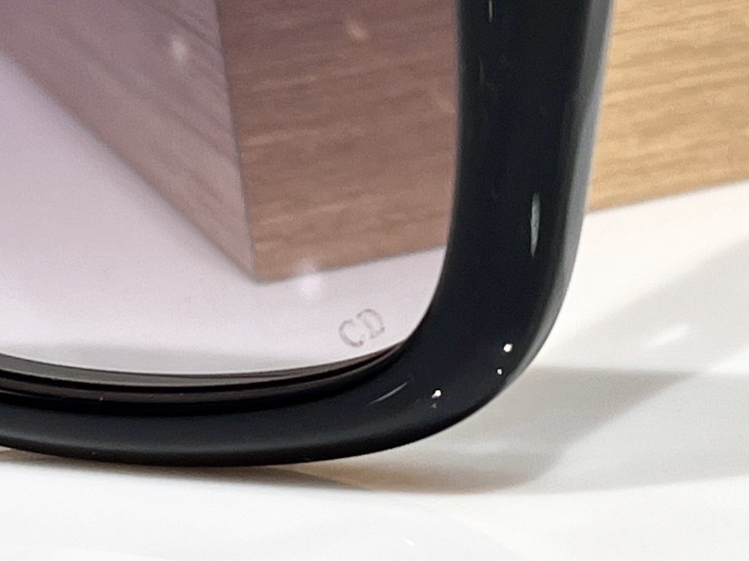 Christian Dior Black Oversized Square Sunglasses with Silver CD Logo