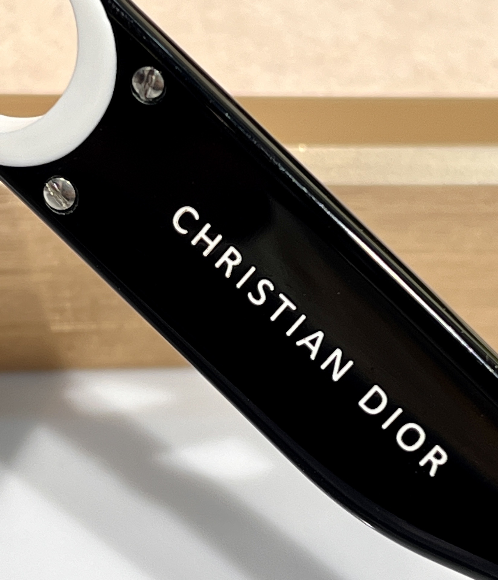 Christian Dior Black Oversized Square Sunglasses with Silver CD Logo