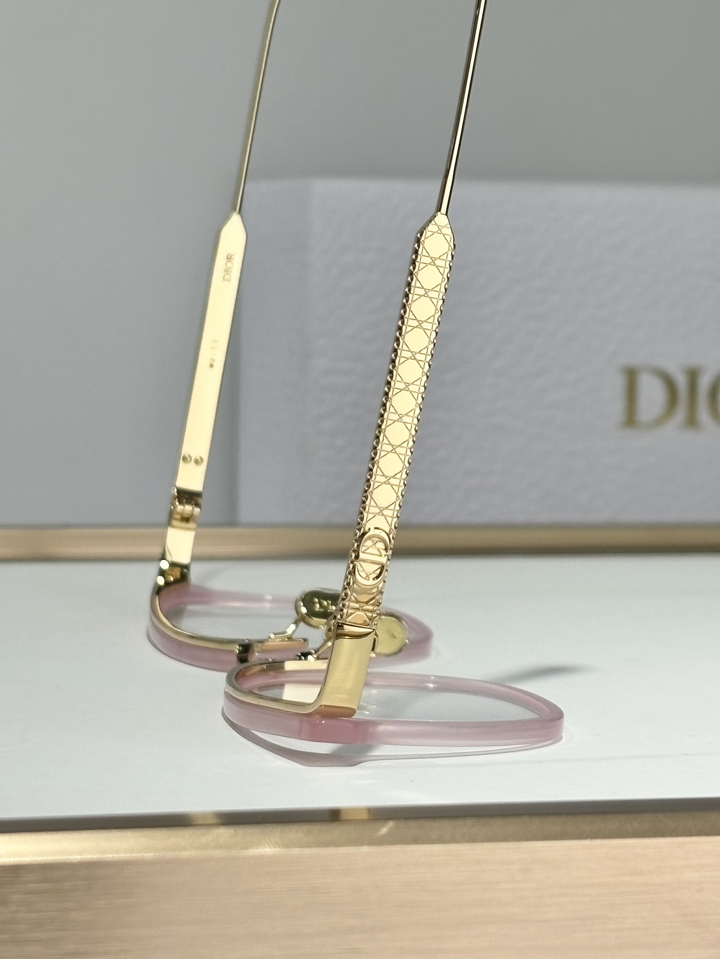 Dior Luxury Pink & Gold Square Eyeglasses for Women