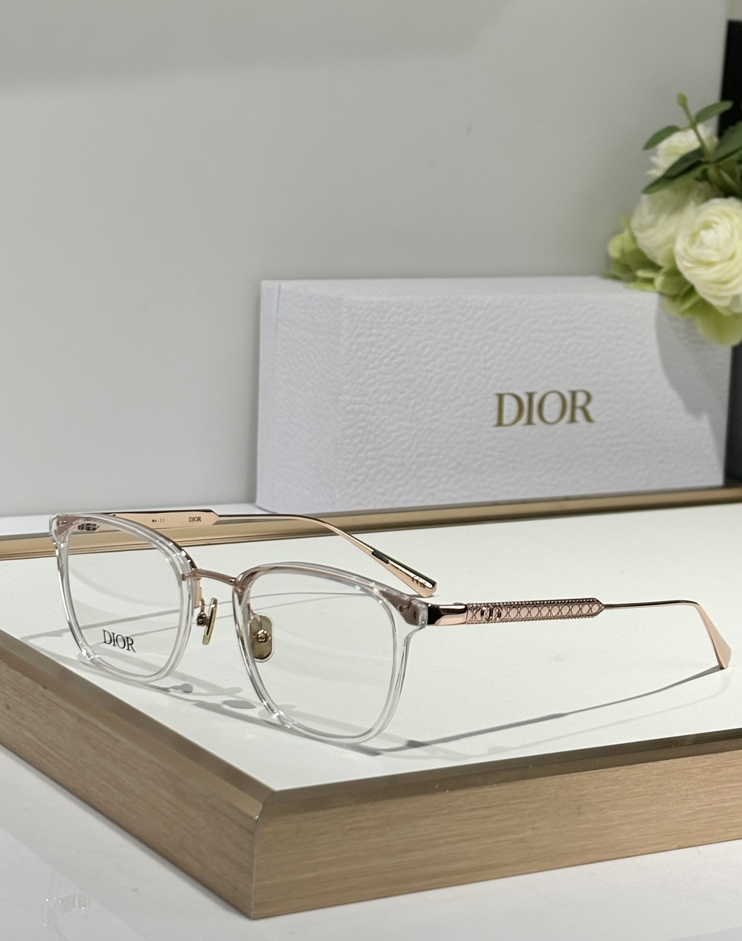 rose Dior Clear Frame Glasses – Dior Clear Frame Glasses – Rose Gold