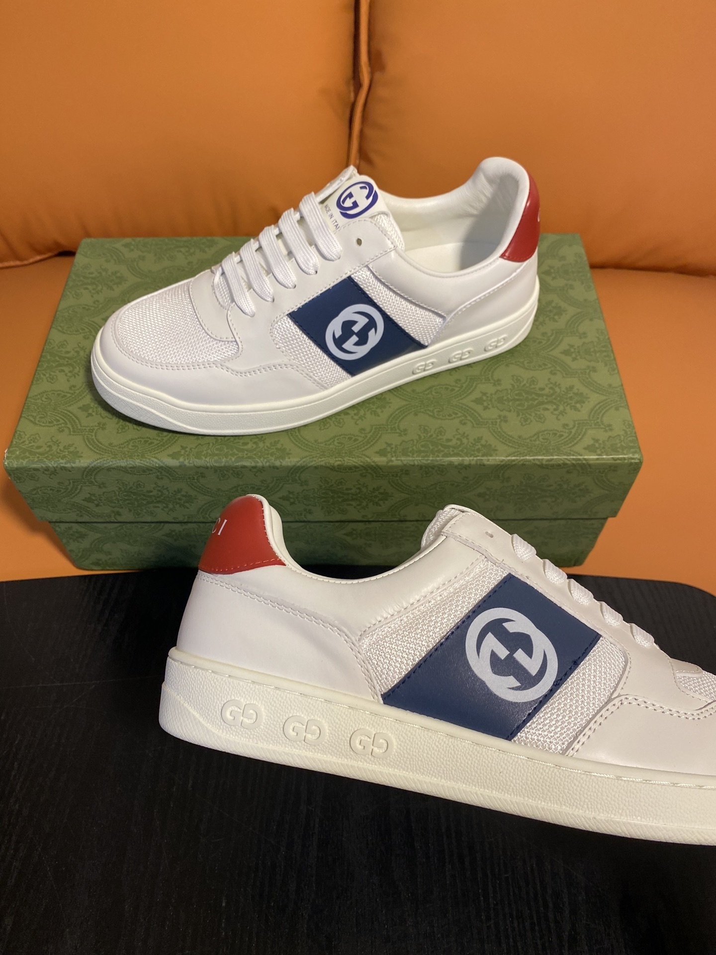 Gucci Men’s Interlocking G White Leather Sneakers