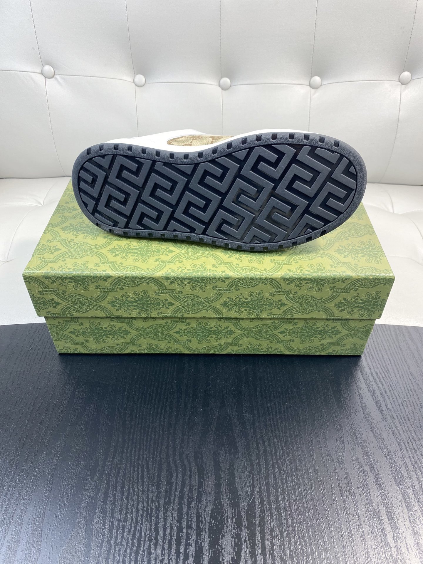 Gucci Men’s GG Supreme Canvas and White Leather Sneakers