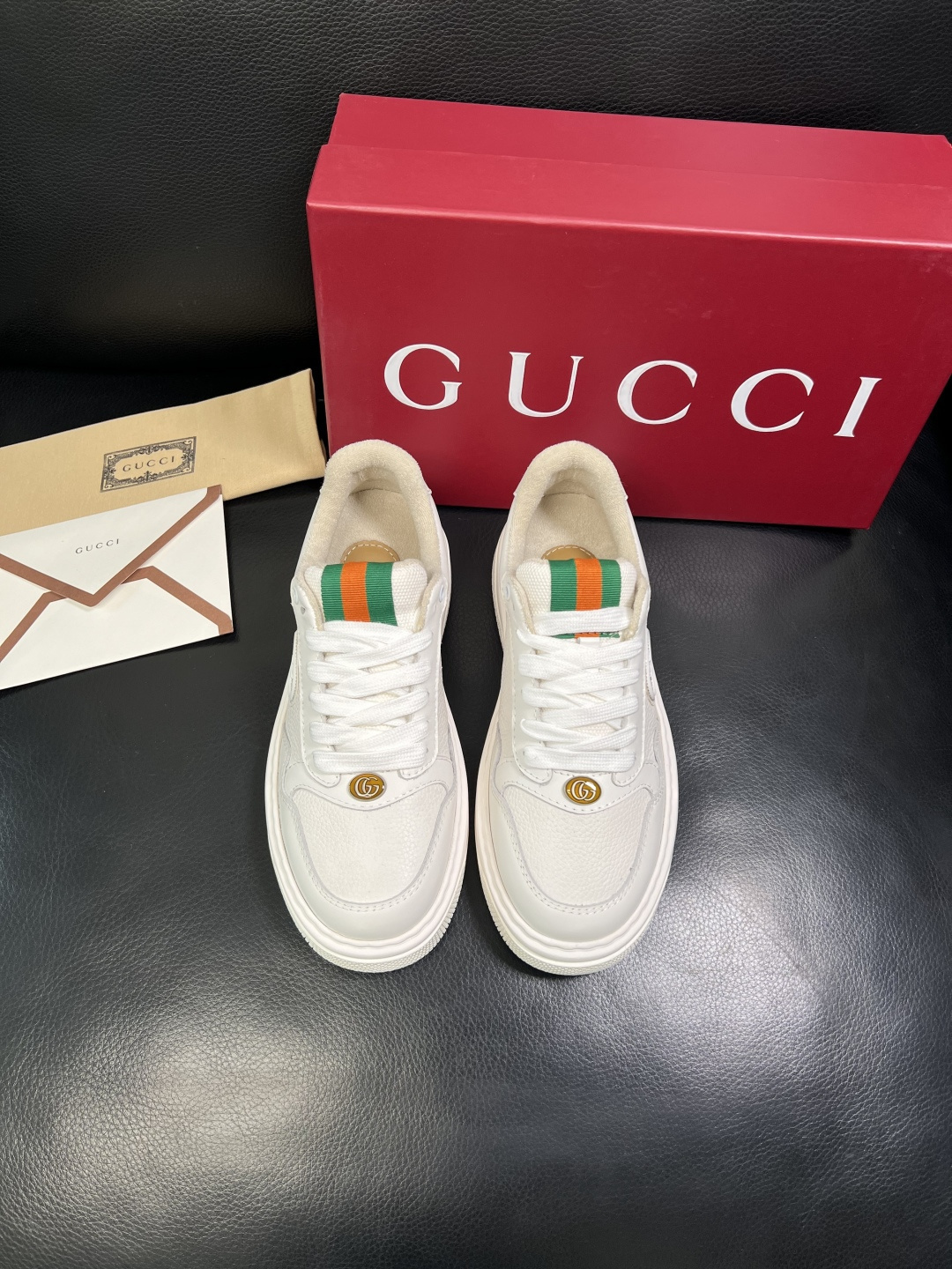 Gucci Men’s Interlocking G White Leather Sneakers