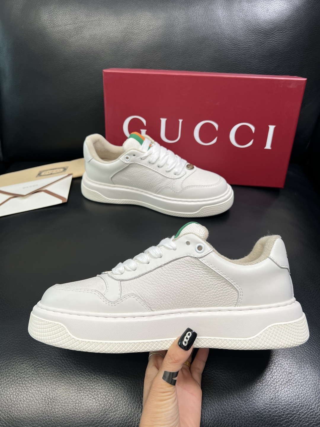 Gucci Men’s Interlocking G White Leather Sneakers
