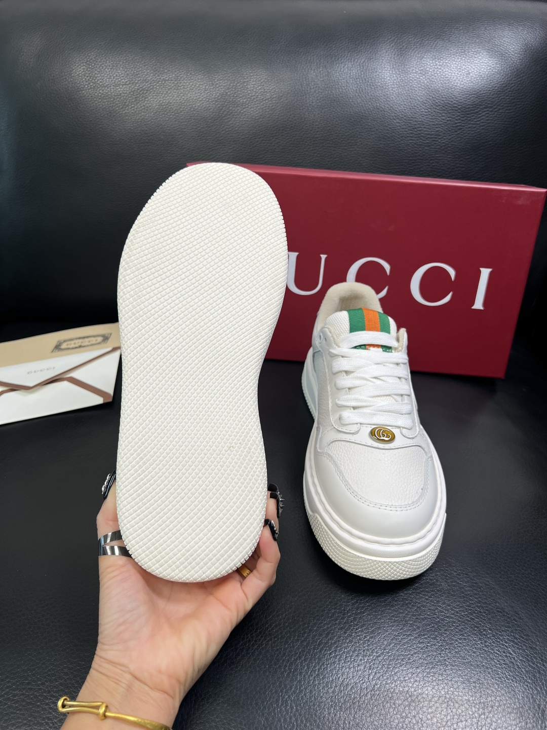Gucci Men’s Interlocking G White Leather Sneakers