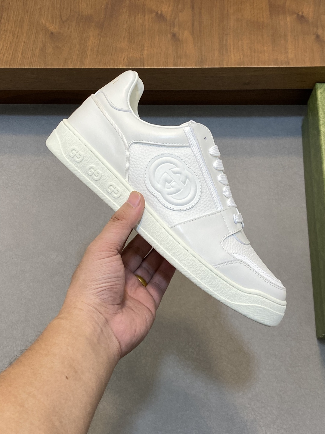 Gucci Men’s Interlocking G White Leather Sneakers