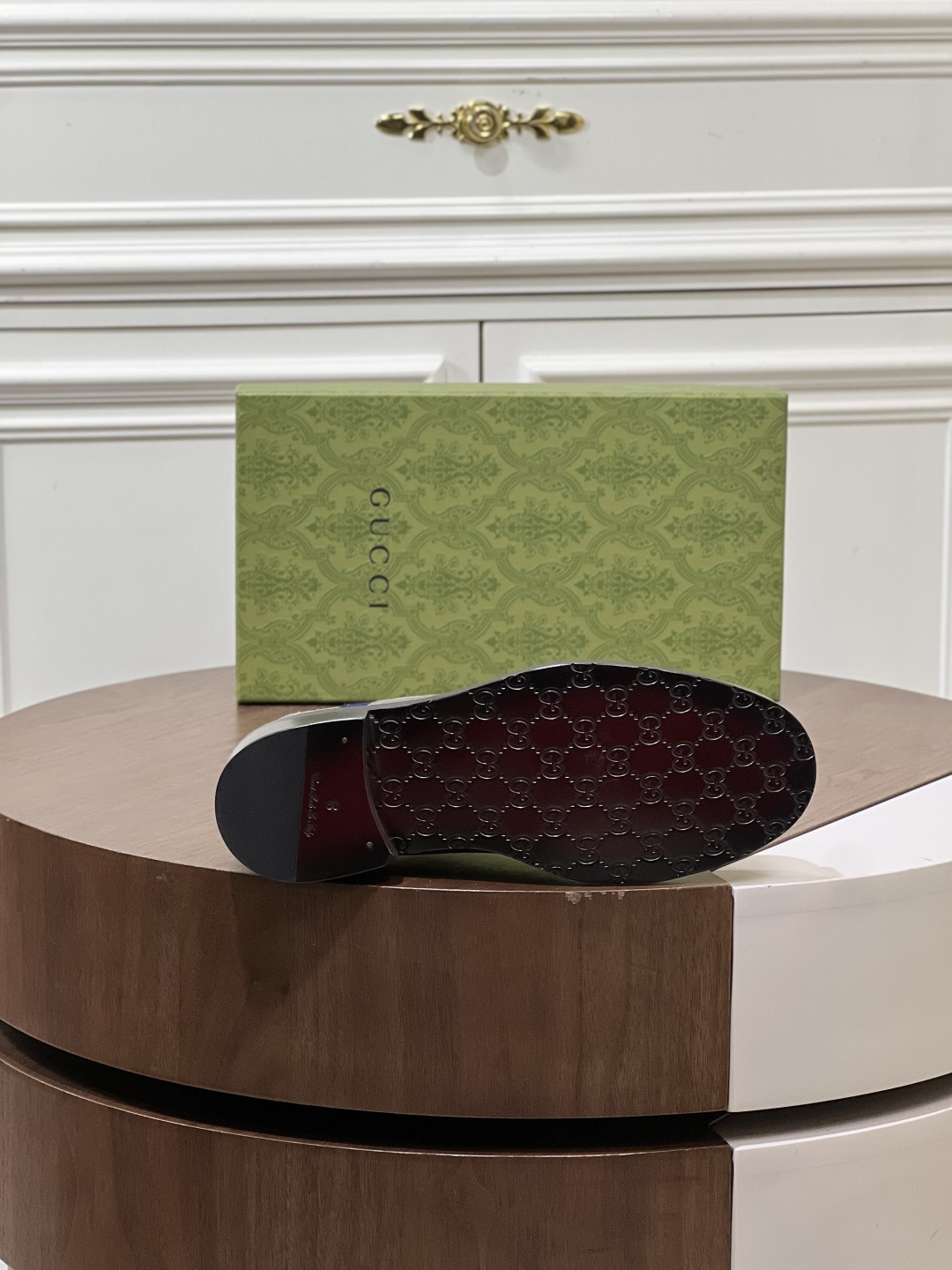 Gucci Men’s Grey Suede Derby Shoes with Iconic Web Stripe