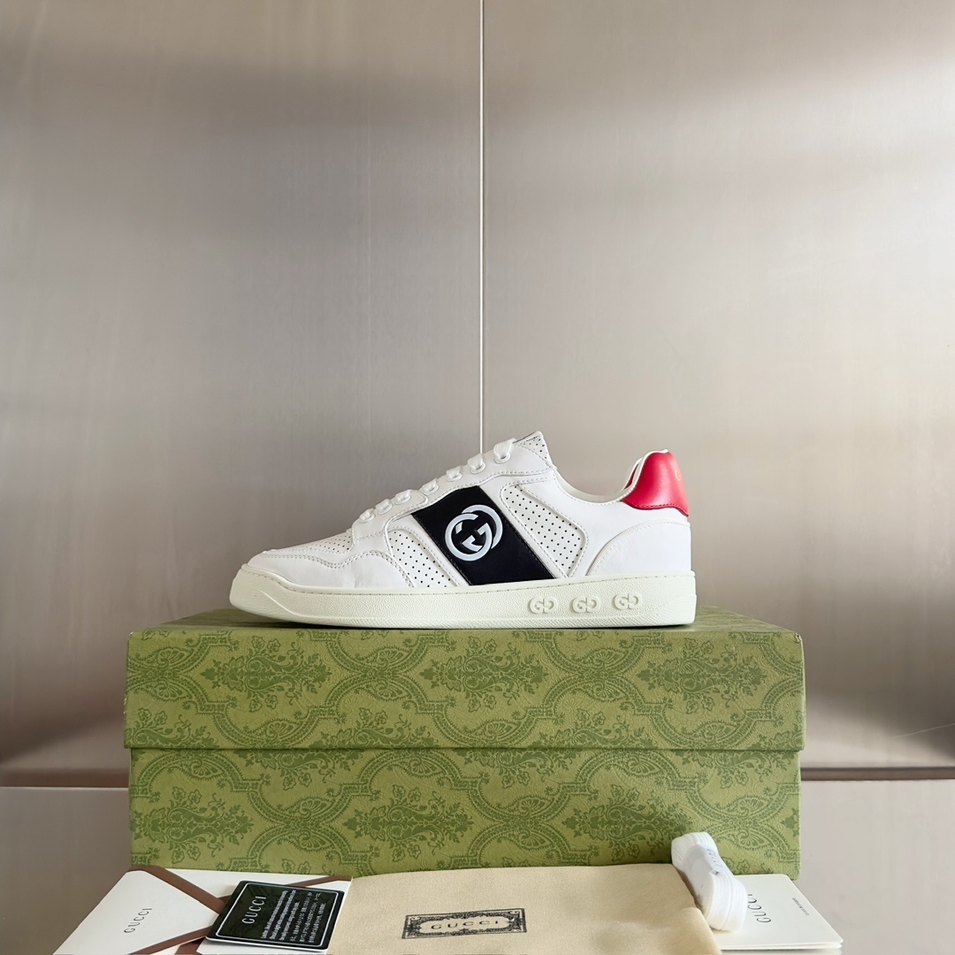 Gucci Men’s Interlocking G White Leather Sneakers