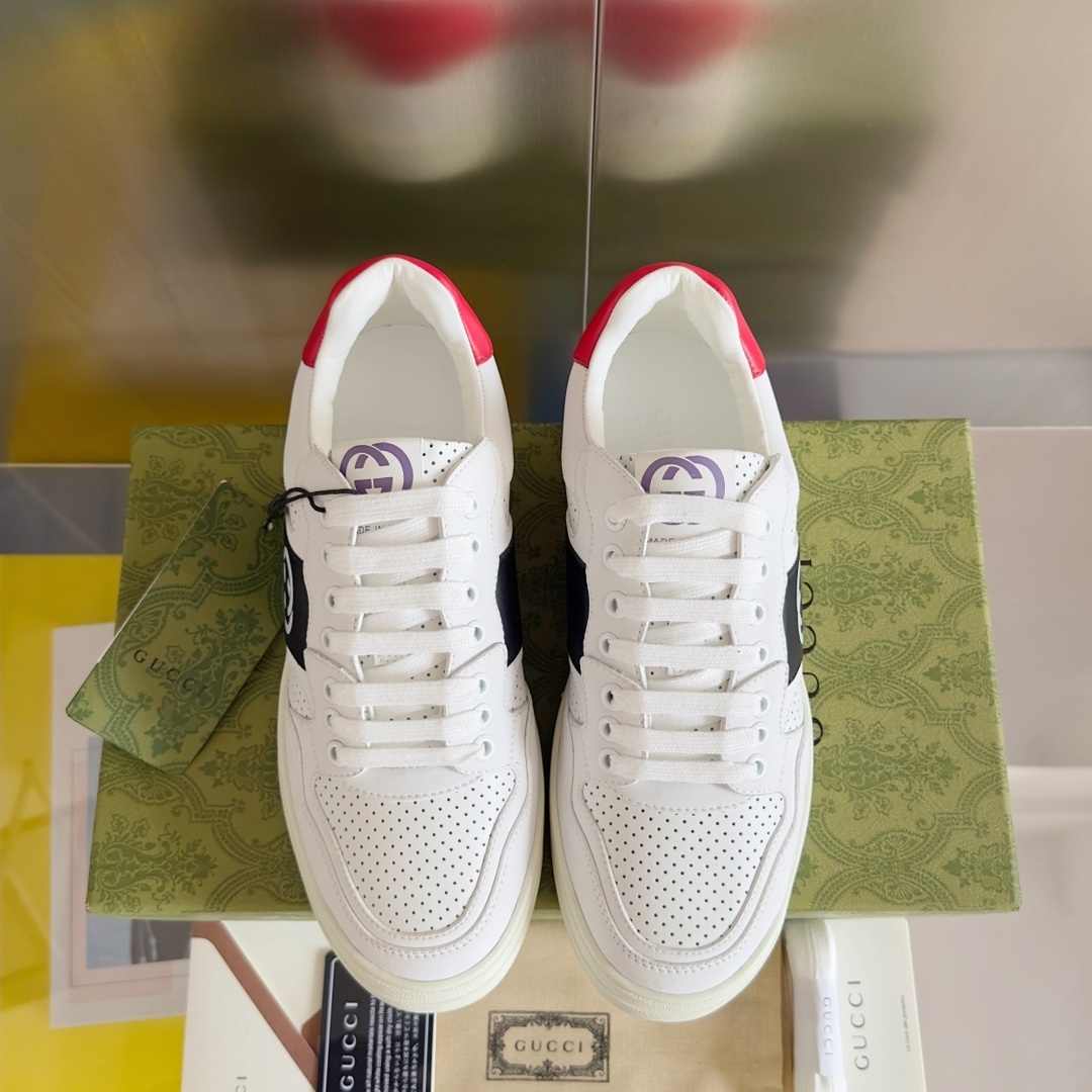 Gucci Men’s Interlocking G White Leather Sneakers