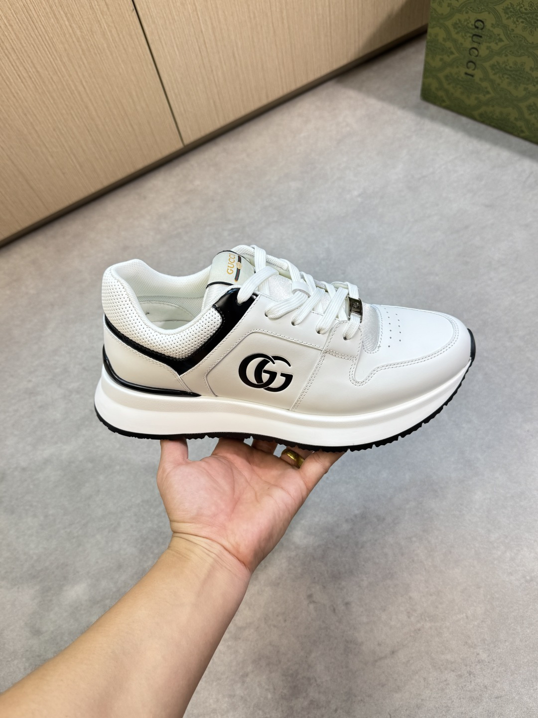 Gucci Men’s Interlocking G White Leather Sneakers