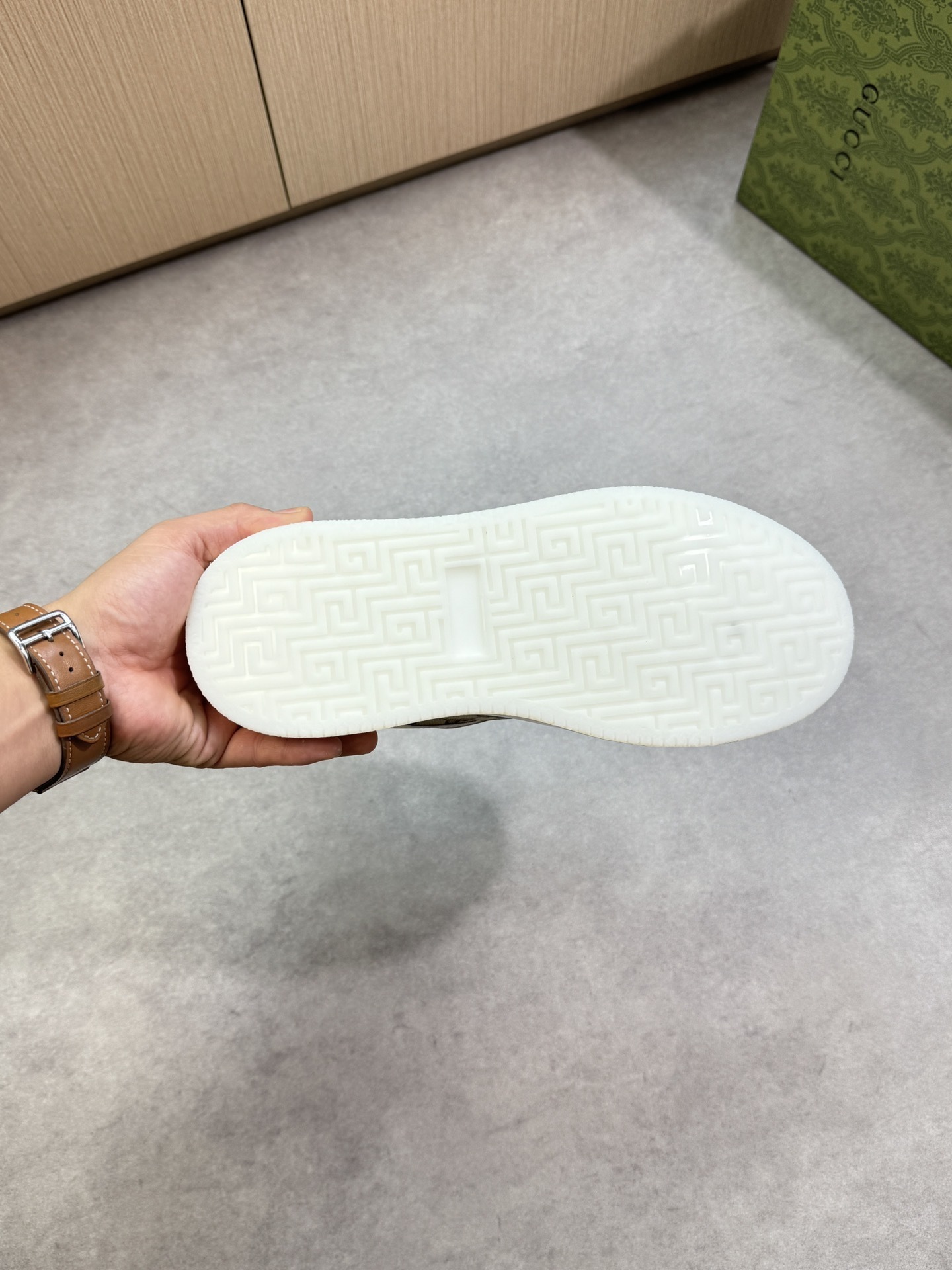 Gucci Men’s GG Supreme Canvas and White Leather Sneakers