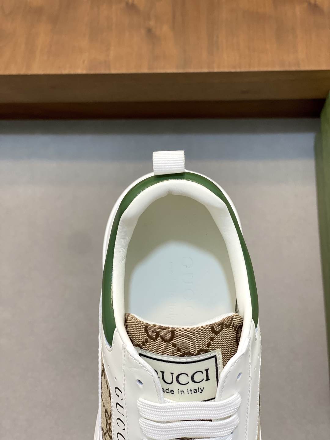 Gucci Men’s GG Supreme Canvas and White Leather Sneakers