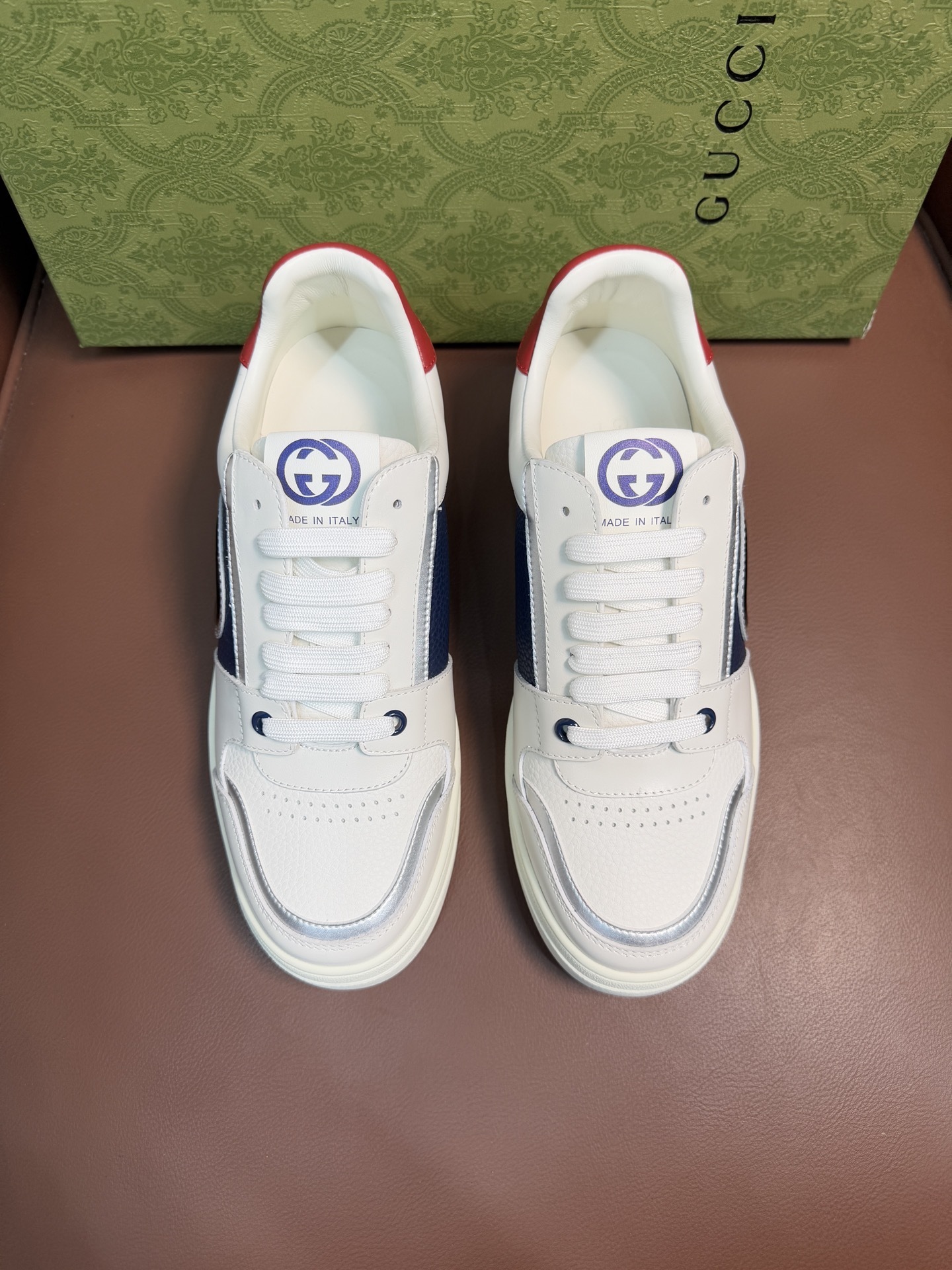 Gucci Men’s Interlocking G White Leather Sneakers