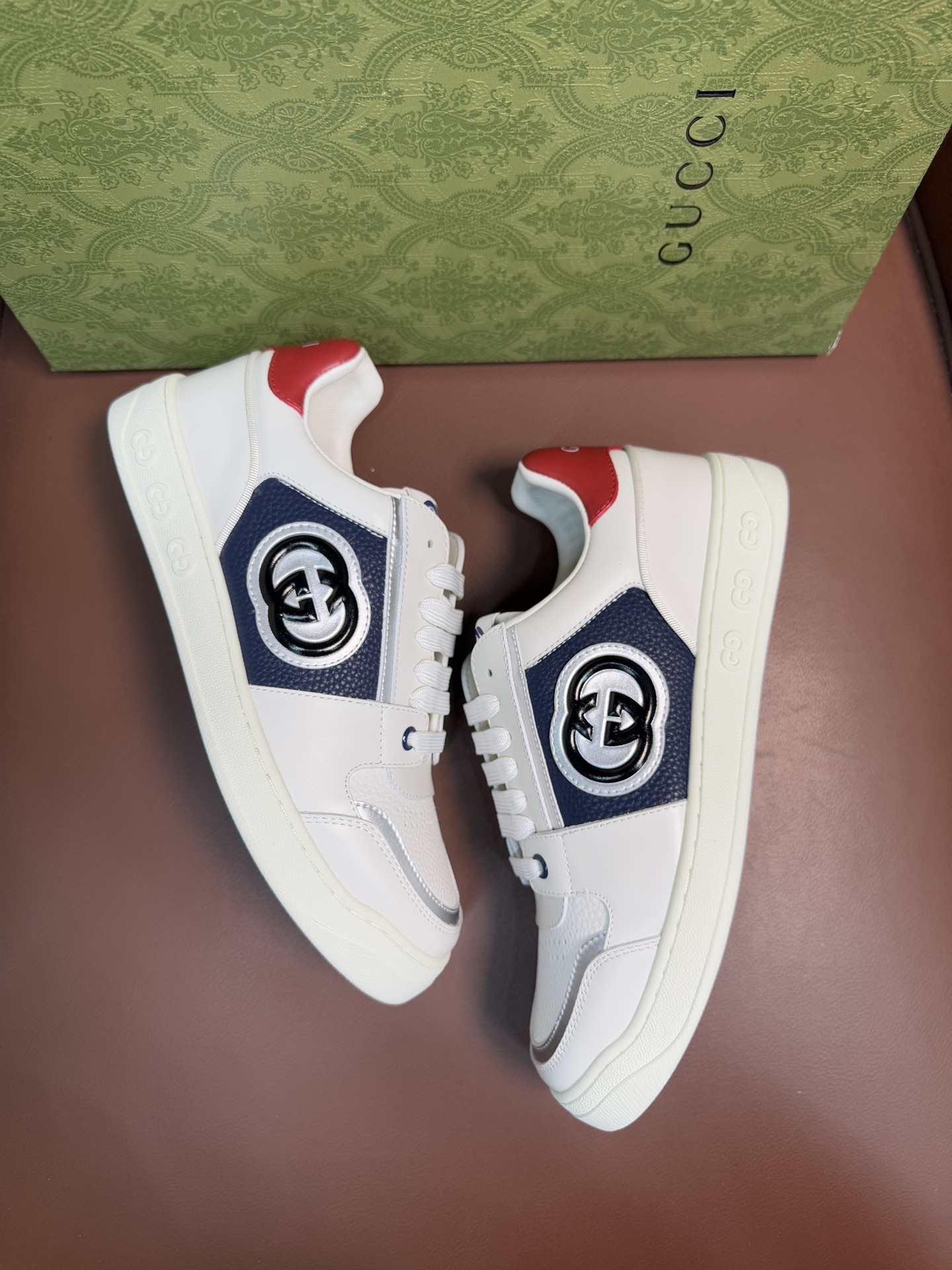 Gucci Men’s Interlocking G White Leather Sneakers