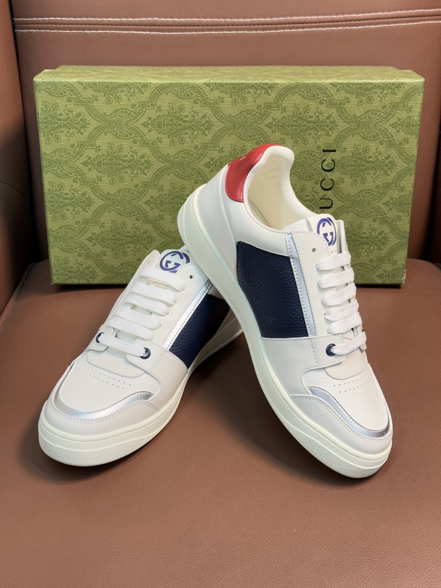 Gucci Men’s Interlocking G White Leather Sneakers