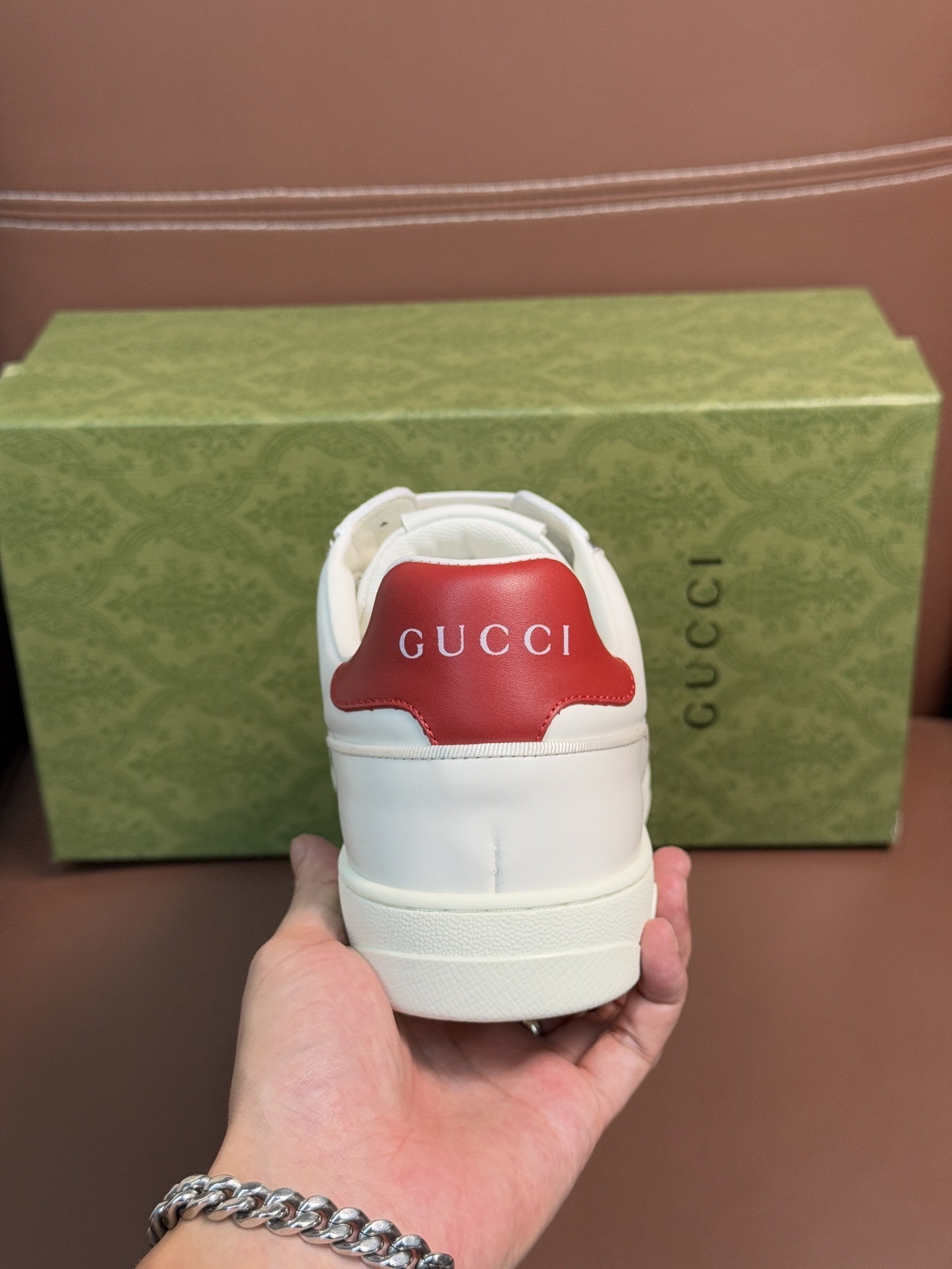 Gucci Men’s Interlocking G White Leather Sneakers