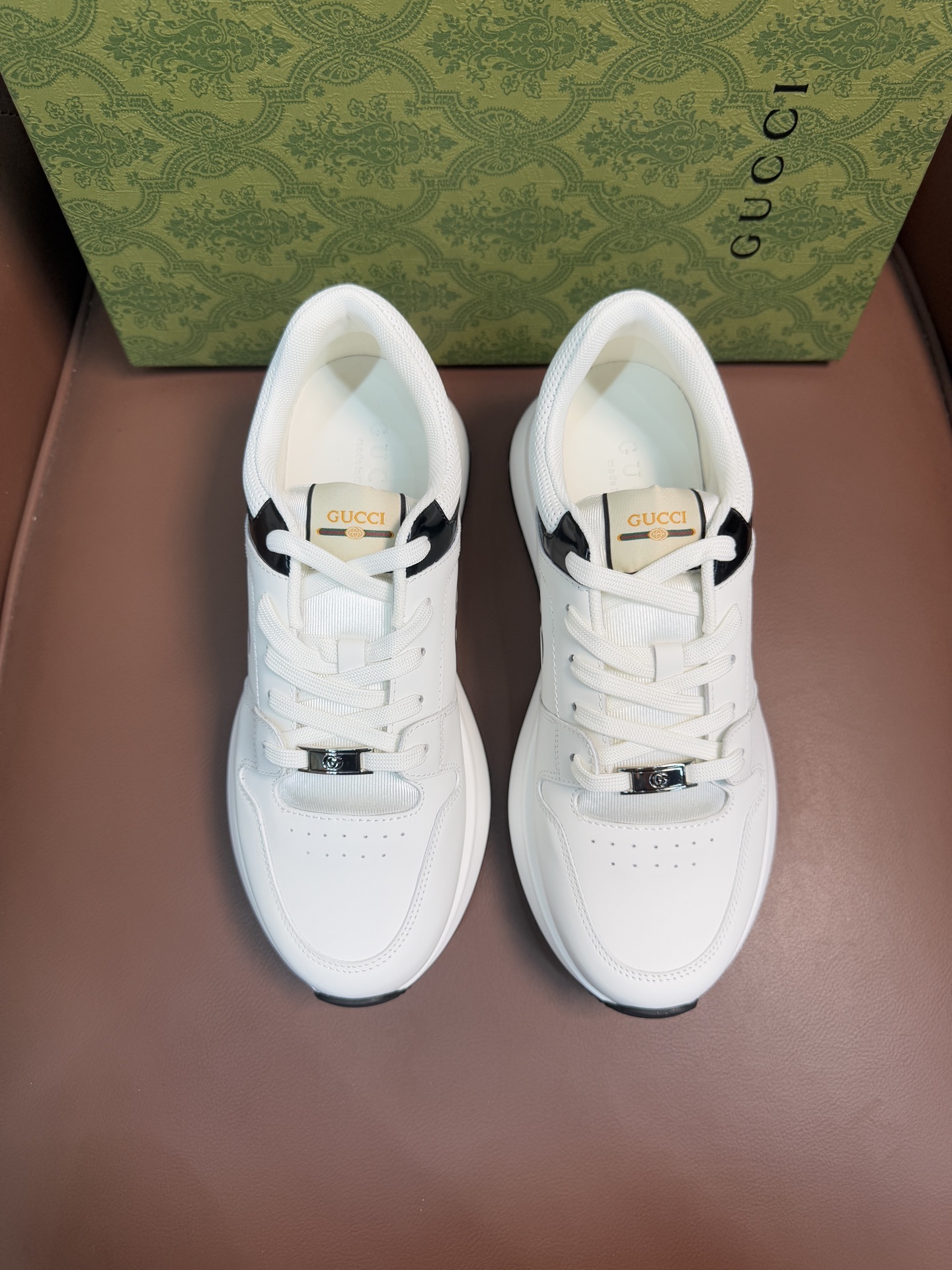 Gucci Men’s Interlocking G White Leather Sneakers