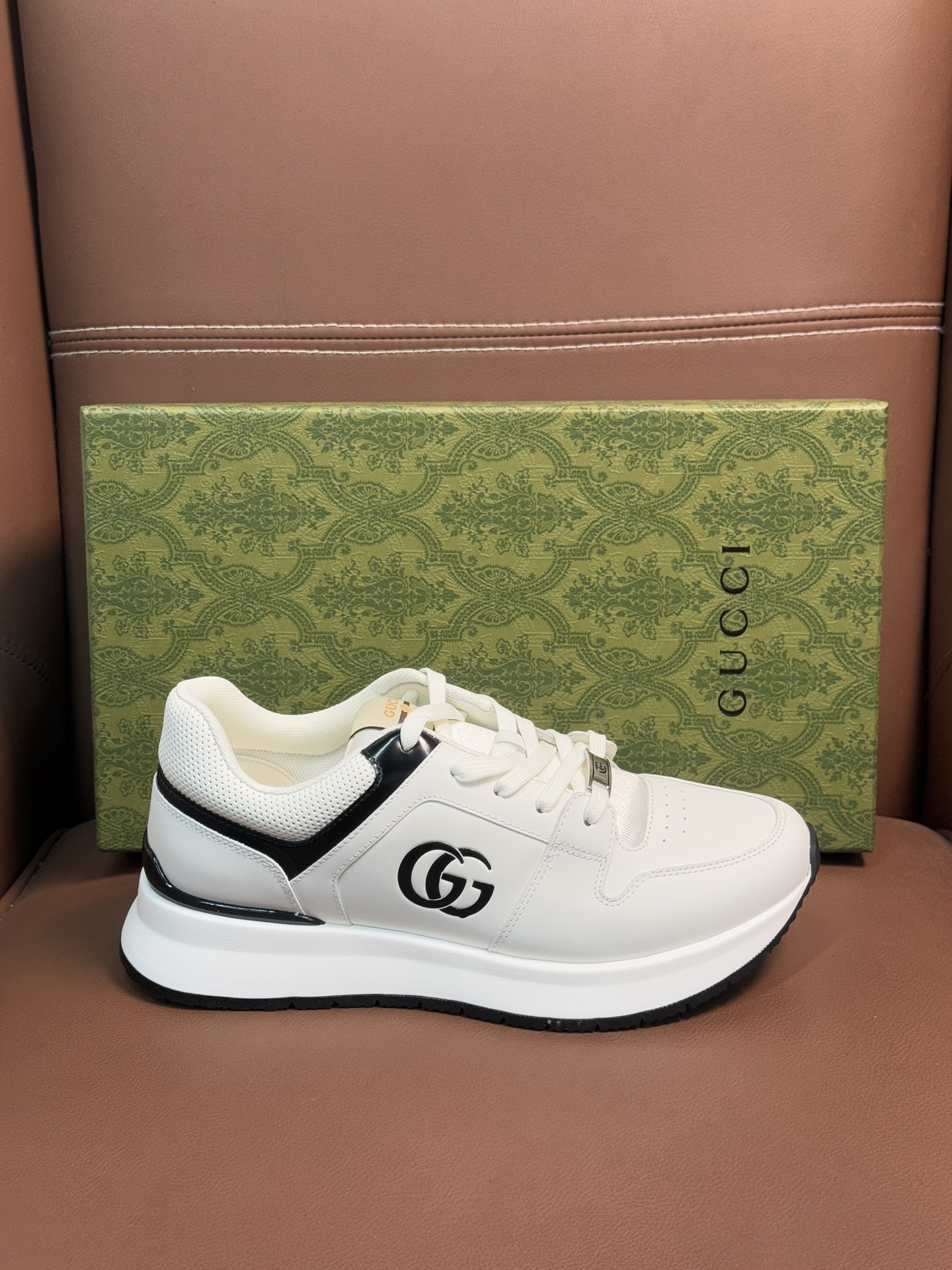 Gucci Men’s Interlocking G White Leather Sneakers