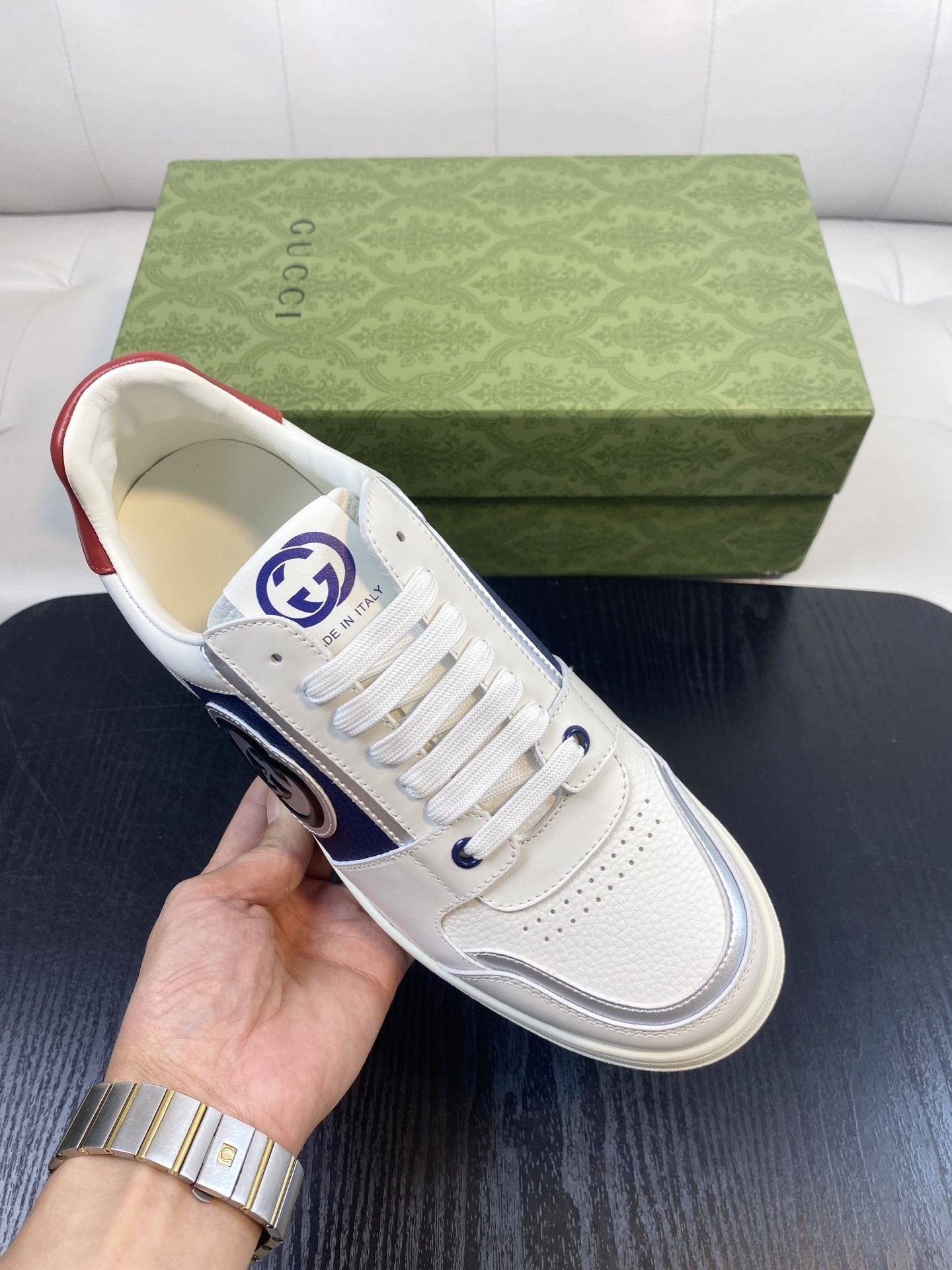 Gucci Men’s Interlocking G White Leather Sneakers