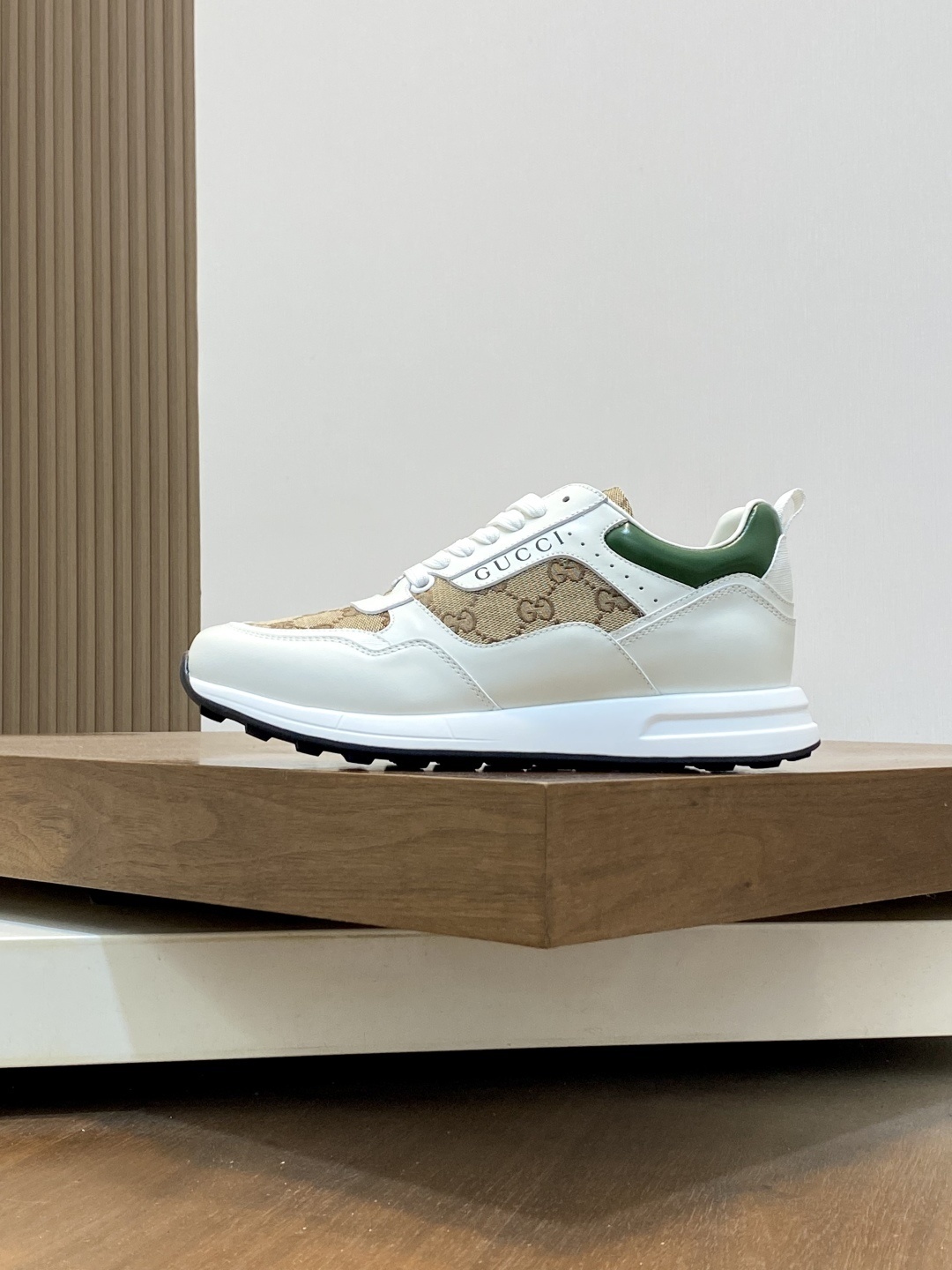 Gucci Men’s GG Supreme Canvas and White Leather Sneakers