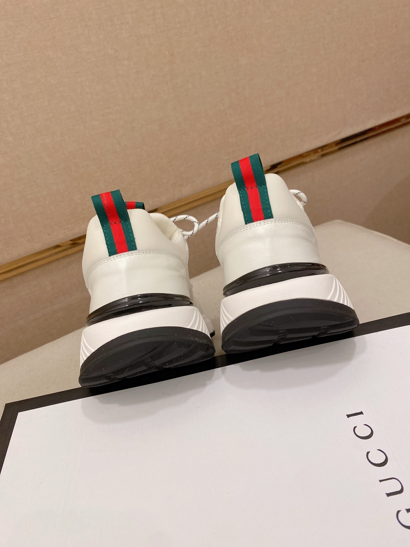 Gucci Men’s GG Supreme Canvas and White Leather Sneakers