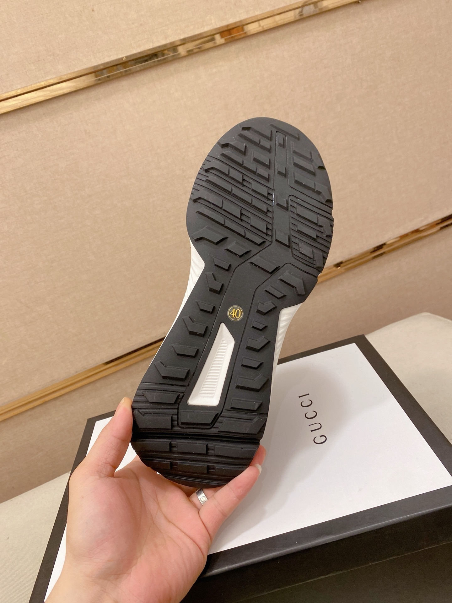 Gucci Men’s GG Supreme Canvas and White Leather Sneakers