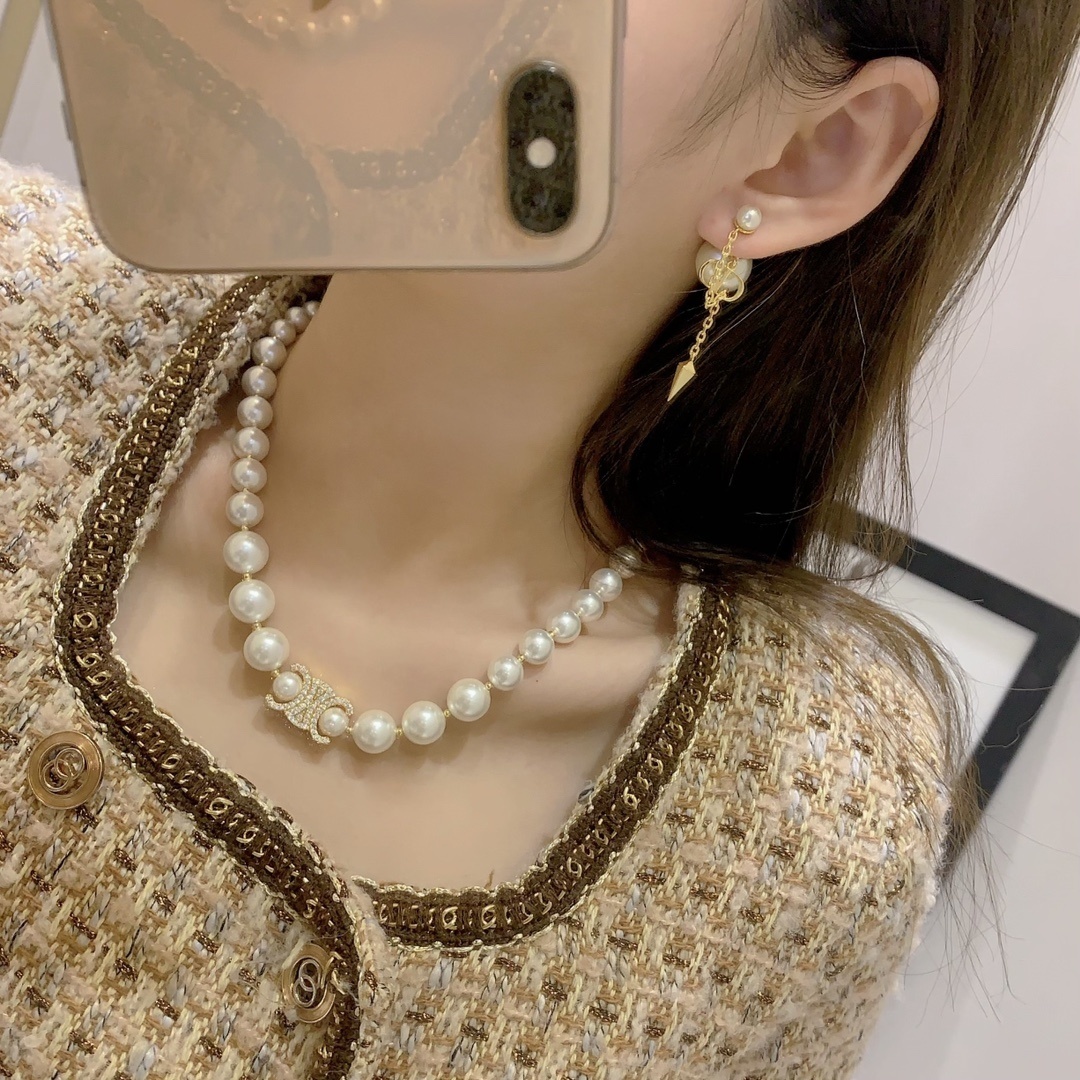 Dior Golden Pearl Drop Earrings