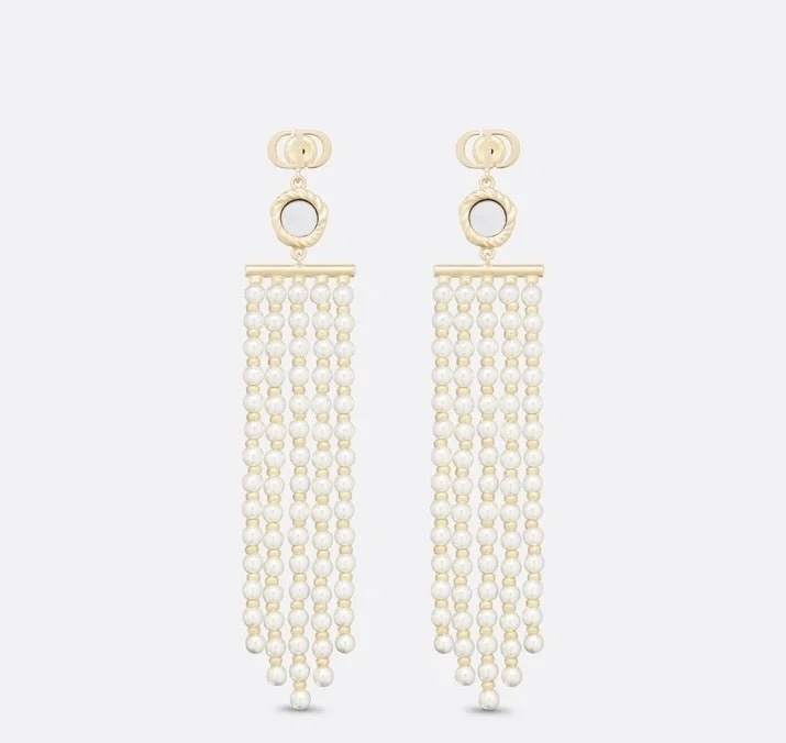 Dior Pearl Drop Earrings - Dior Tribales Pearl Drop Earrings - Gold