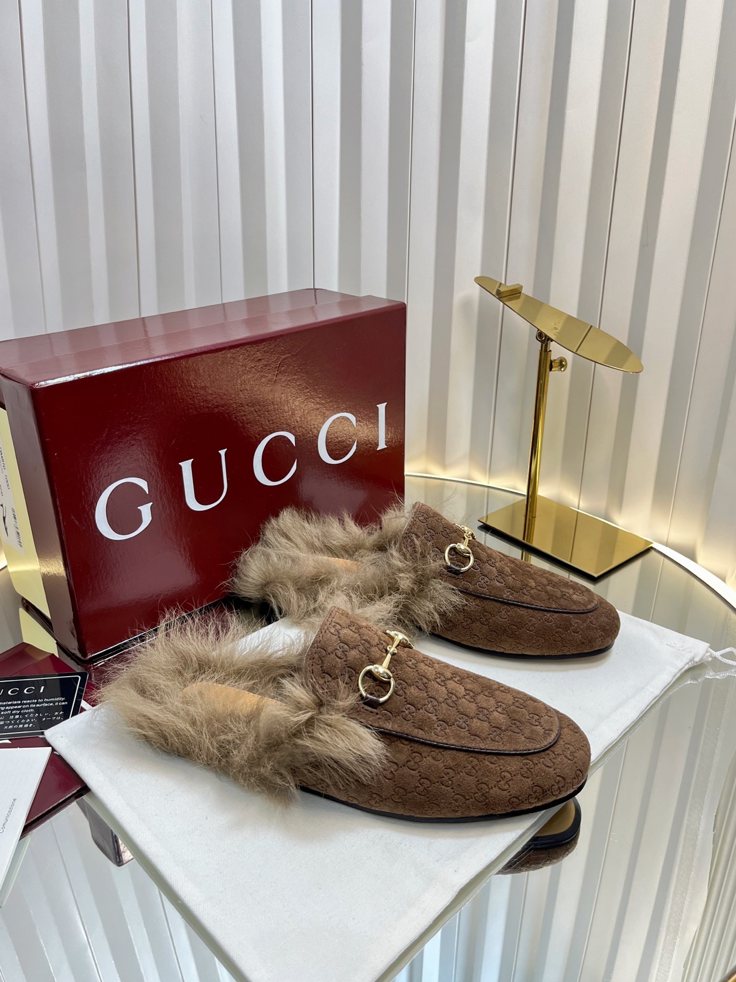 Gucci Brown GG Jacquard Loafers