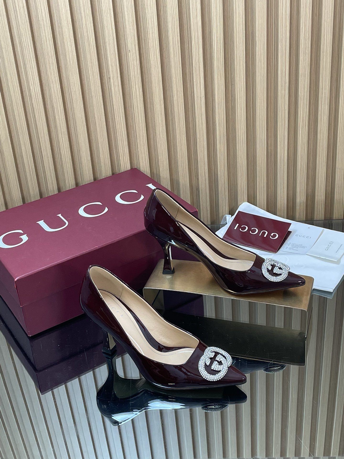 patent Gucci Burgundy Leather Pumps - Gucci Burgundy Patent Leather